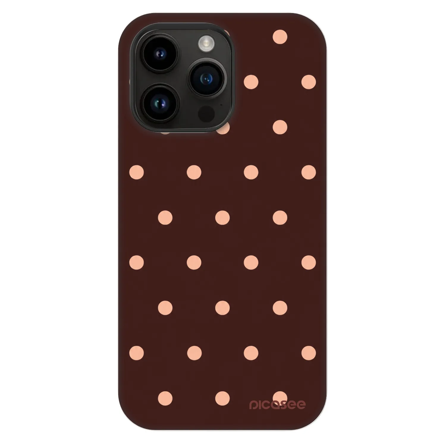 Picasee Fashion Case MagSafe Apple iPhone 14 Pro Max - Peach Dots & Chocolate