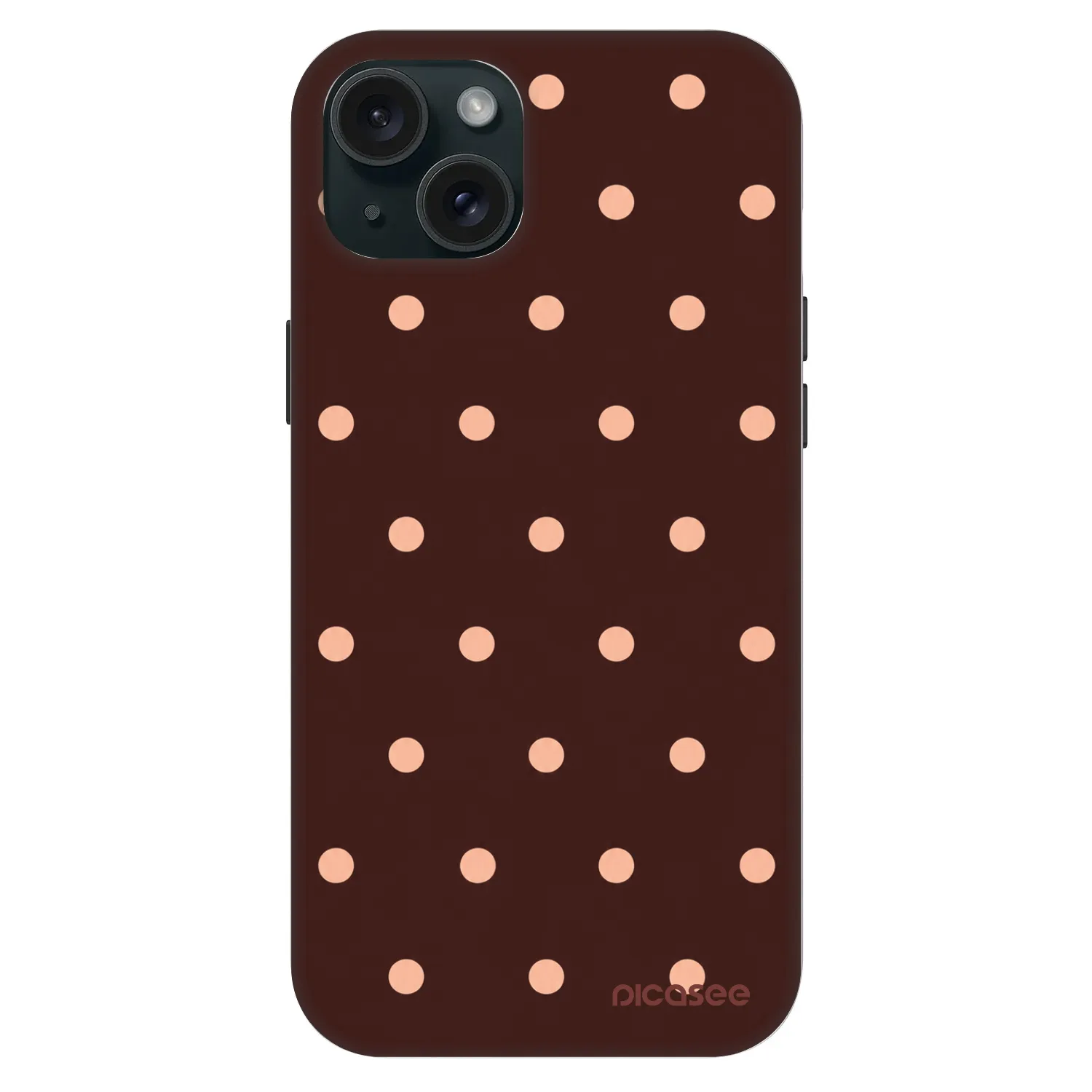 Picasee Fashion Case MagSafe Apple iPhone 15 Plus - Peach Dots & Chocolate