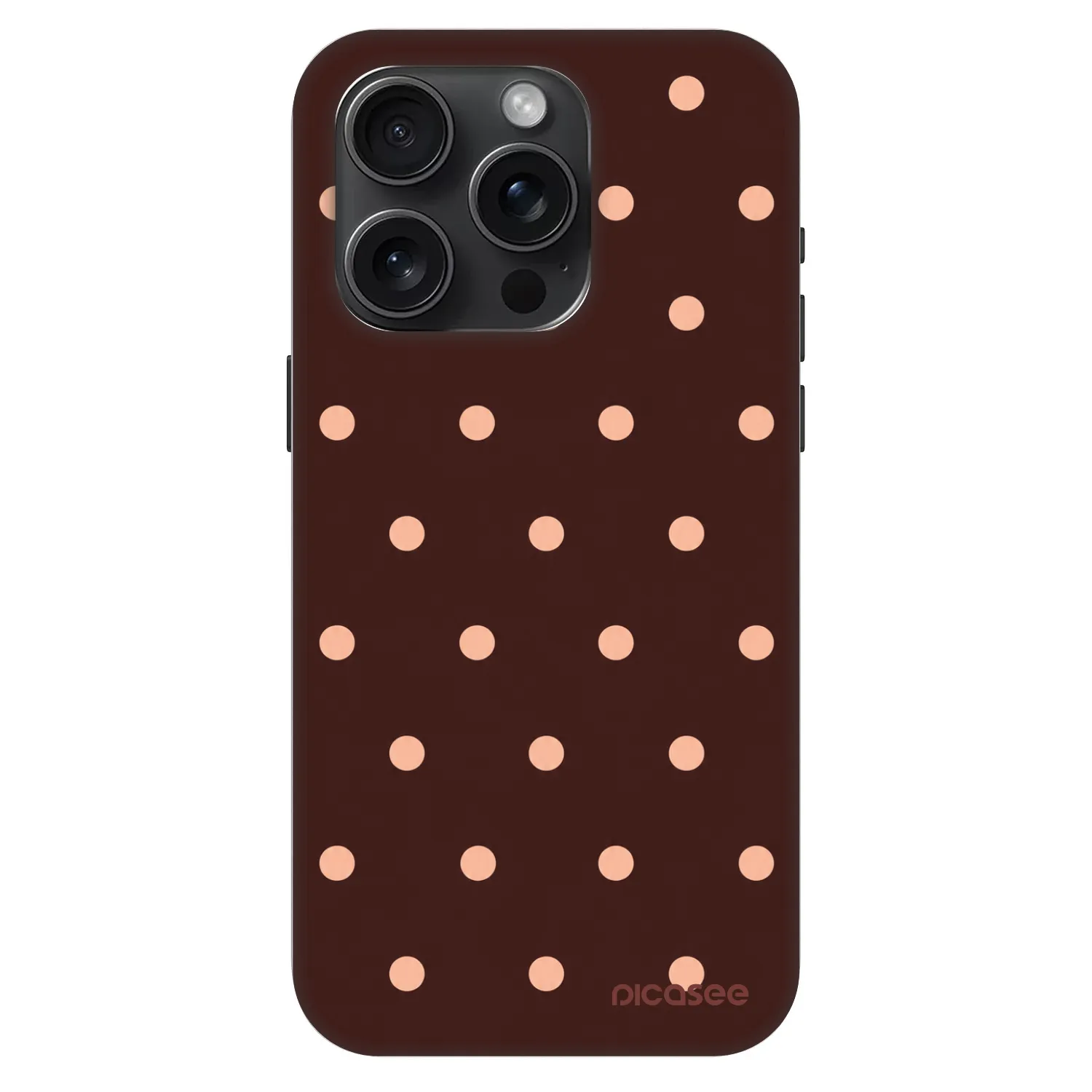 Picasee Fashion Case MagSafe Apple iPhone 15 Pro - Peach Dots & Chocolate