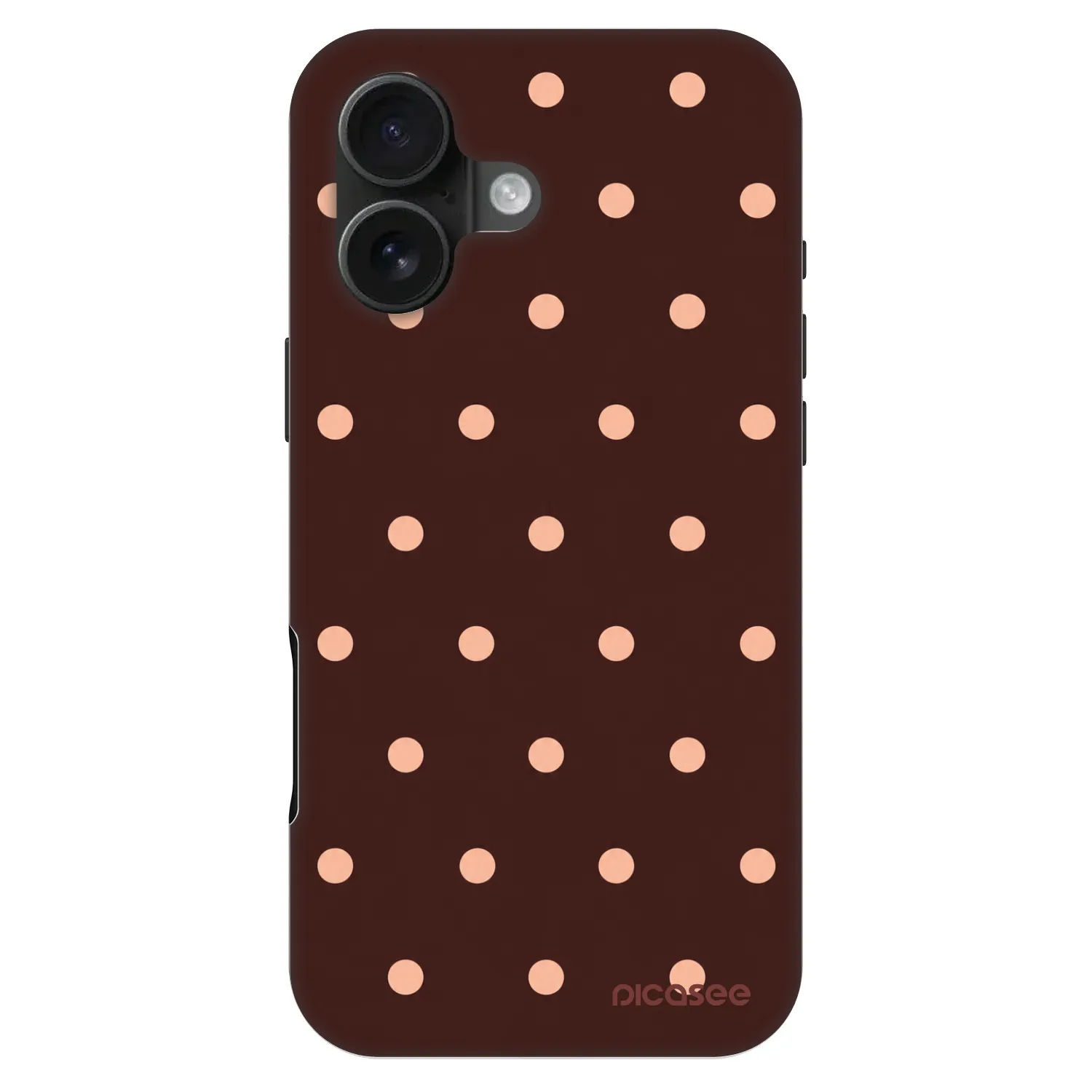 Picasee Fashion Case MagSafe Apple iPhone 16 - Peach Dots & Chocolate