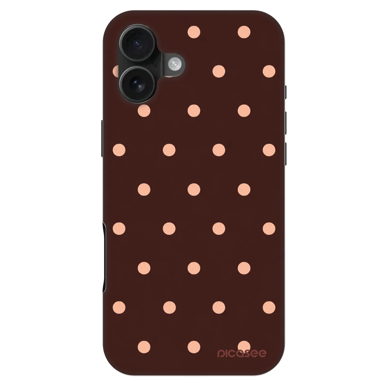 Picasee Fashion Case MagSafe Apple iPhone 16 Plus - Peach Dots & Chocolate