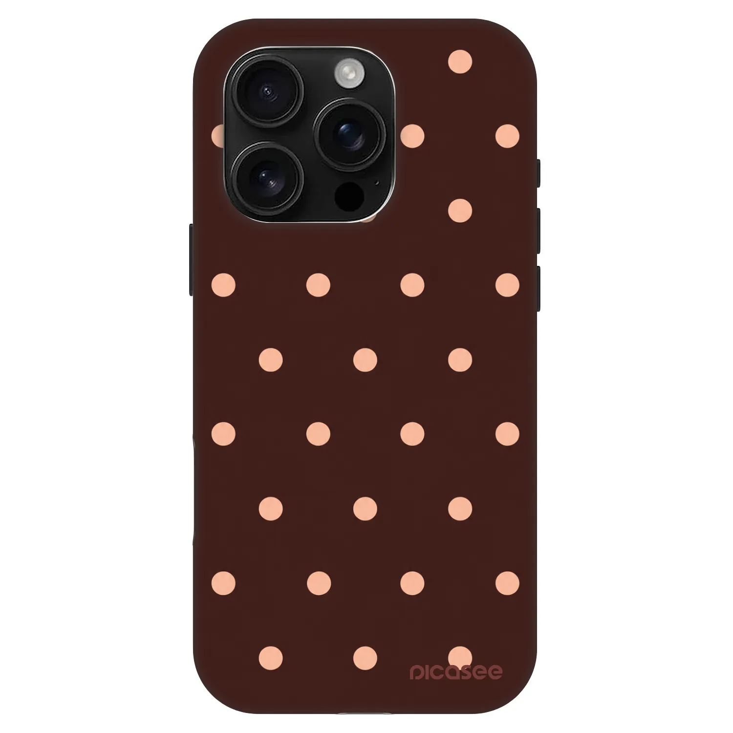 Picasee Fashion Case MagSafe Apple iPhone 16 Pro - Peach Dots & Chocolate