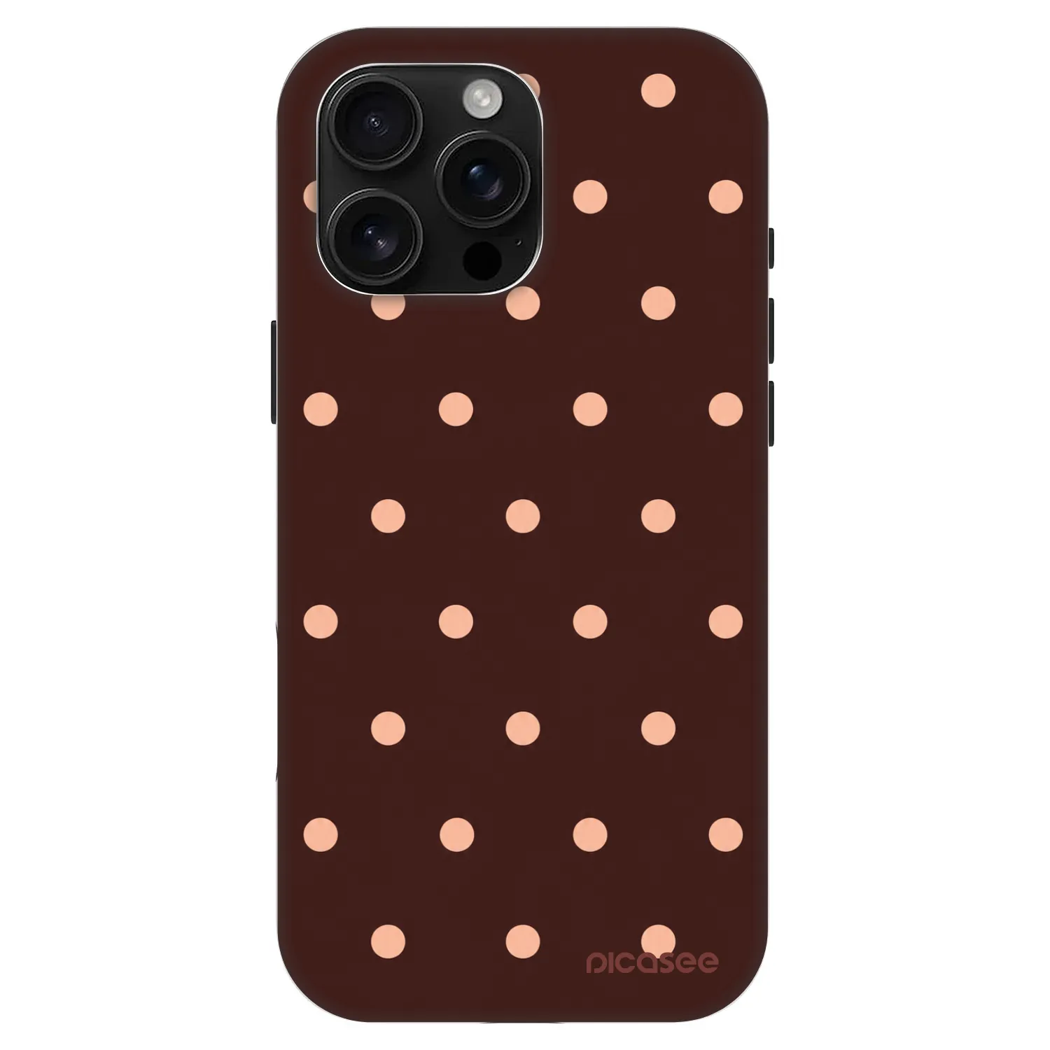 Picasee Fashion Case MagSafe Apple iPhone 16 Pro Max - Peach Dots & Chocolate