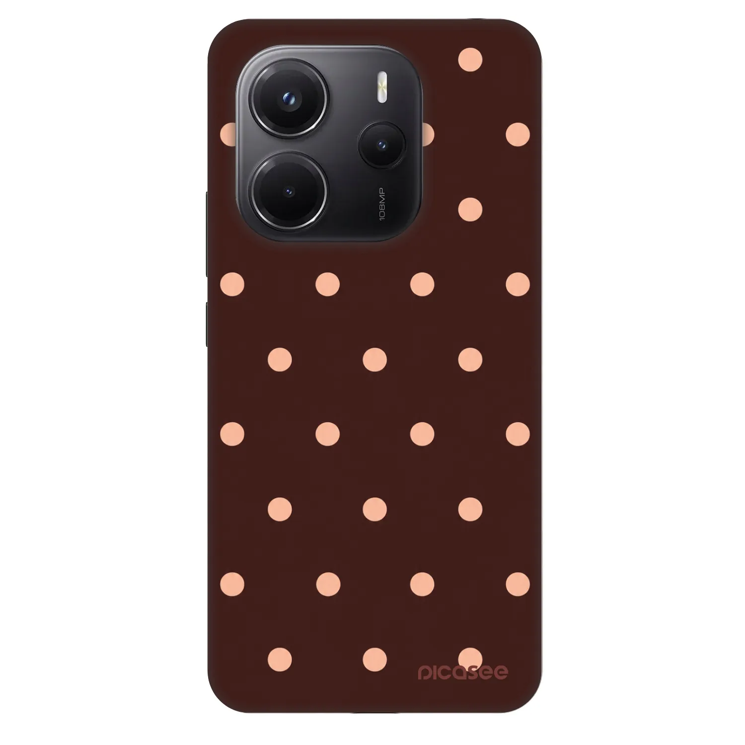Picasee Fashion Case pro Xiaomi Redmi Note 14 4G - Peach Dots & Chocolate
