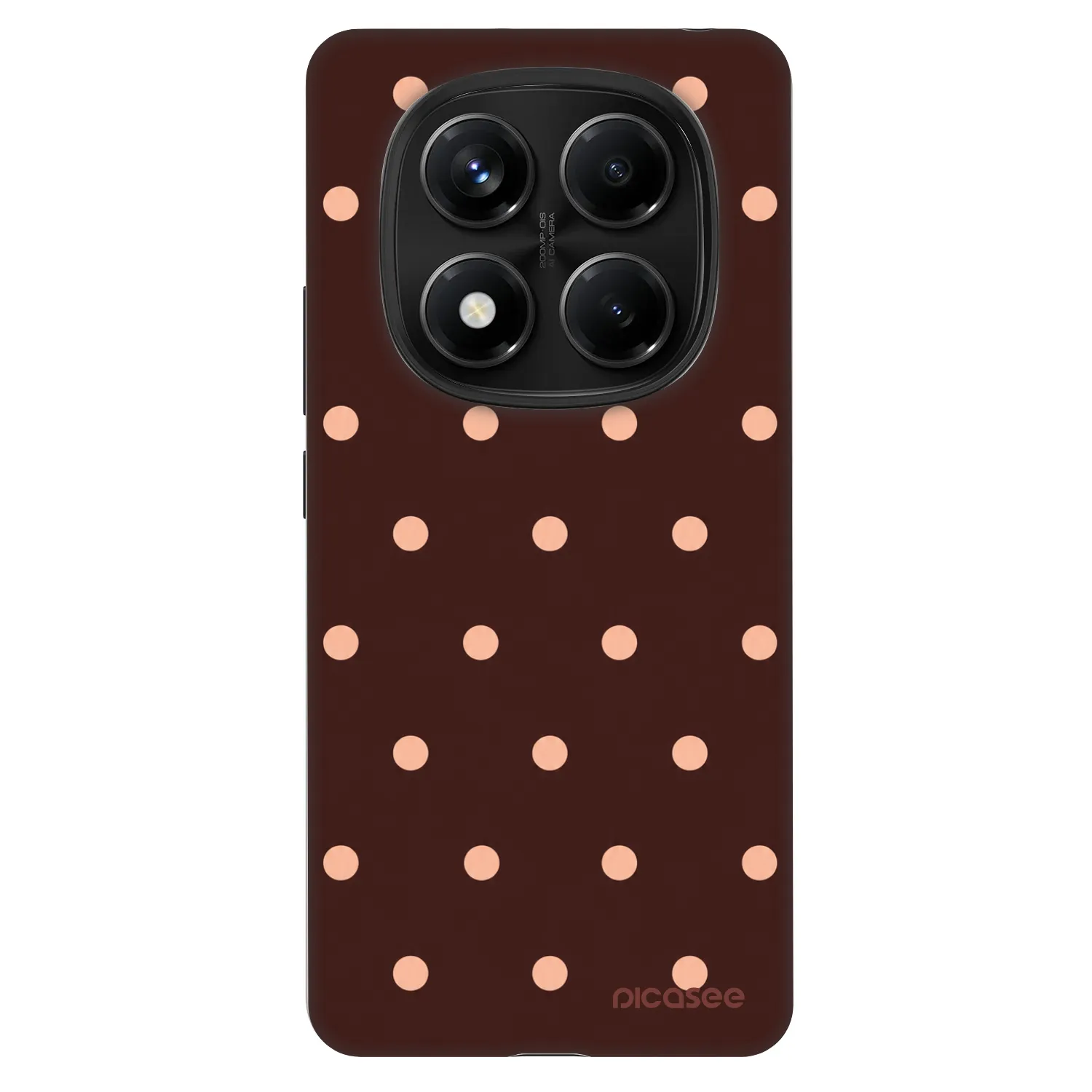 Picasee Fashion Case pro Xiaomi Redmi Note 14 Pro 4G - Peach Dots & Chocolate