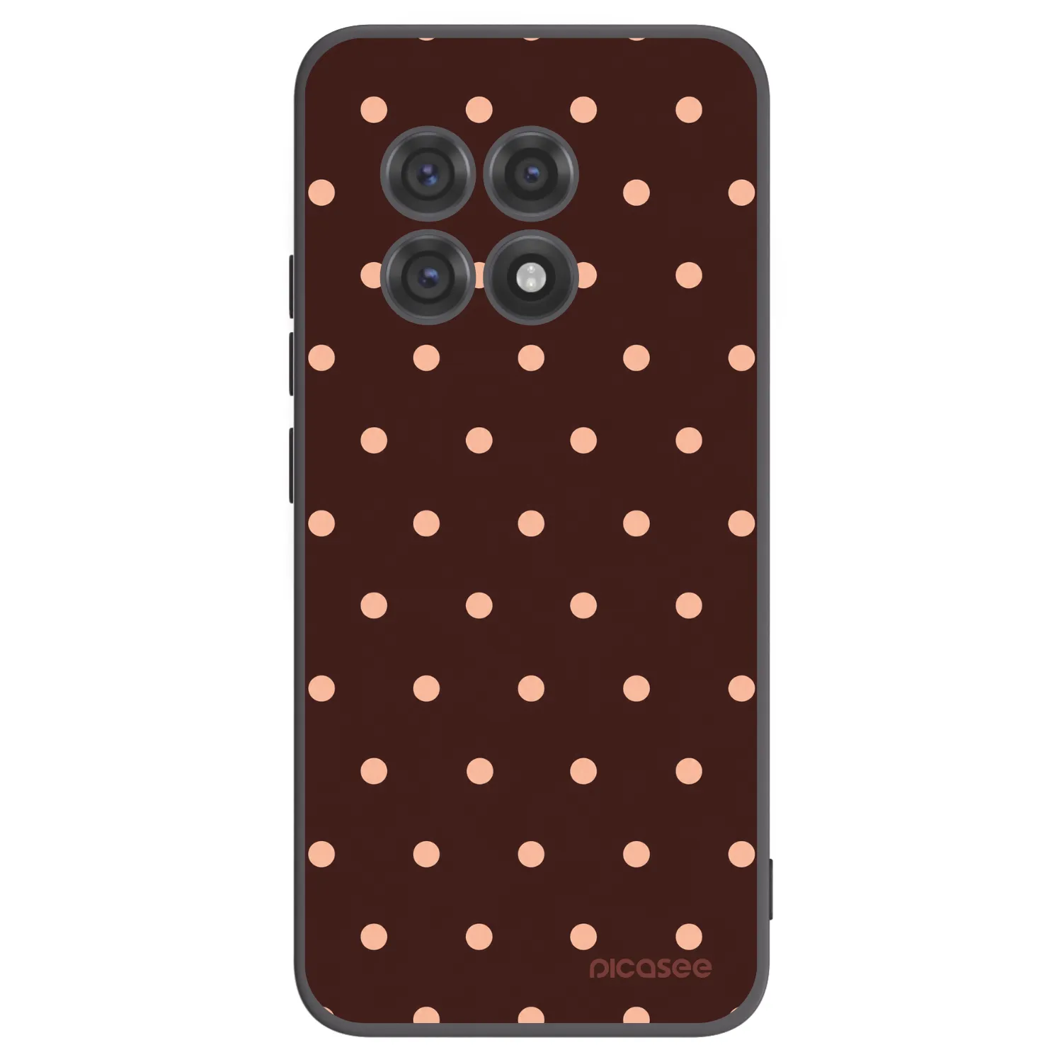 Picasee silikonový černý obal pro OnePlus 13R 5G - Peach Dots & Chocolate