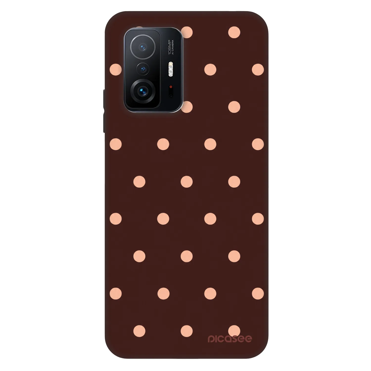 Picasee Fashion Case pro Xiaomi 11T - Peach Dots & Chocolate