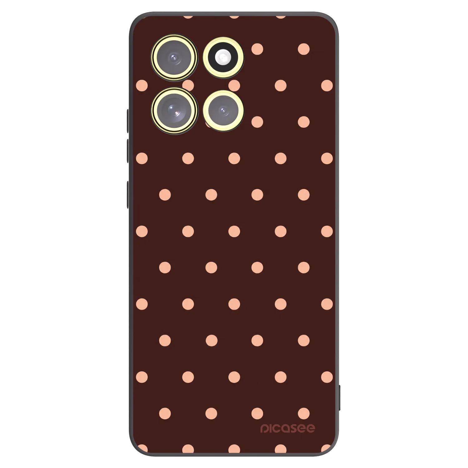 Picasee silikonový černý obal pro Motorola Moto G86 5G - Peach Dots & Chocolate