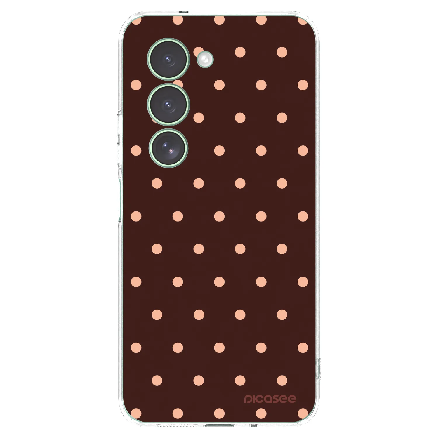 Picasee silikonový průhledný obal pro Xiaomi Redmi 15 5G - Peach Dots & Chocolate