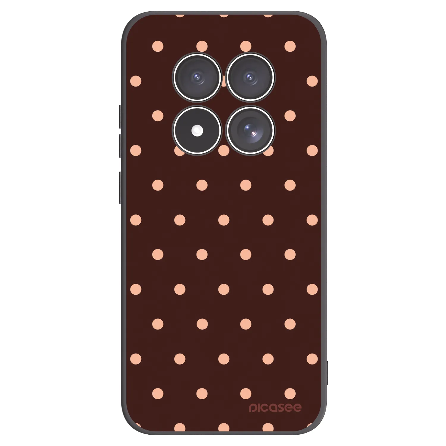 Picasee silikonový černý obal pro Xiaomi Redmi Note 15 Pro 4G - Peach Dots & Chocolate