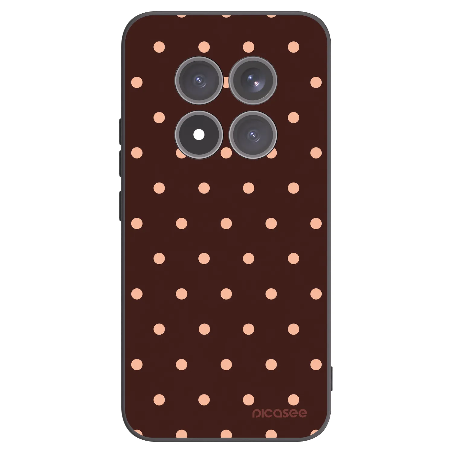 Picasee silikonový černý obal pro Xiaomi Redmi Note 15 Pro+ - Peach Dots & Chocolate