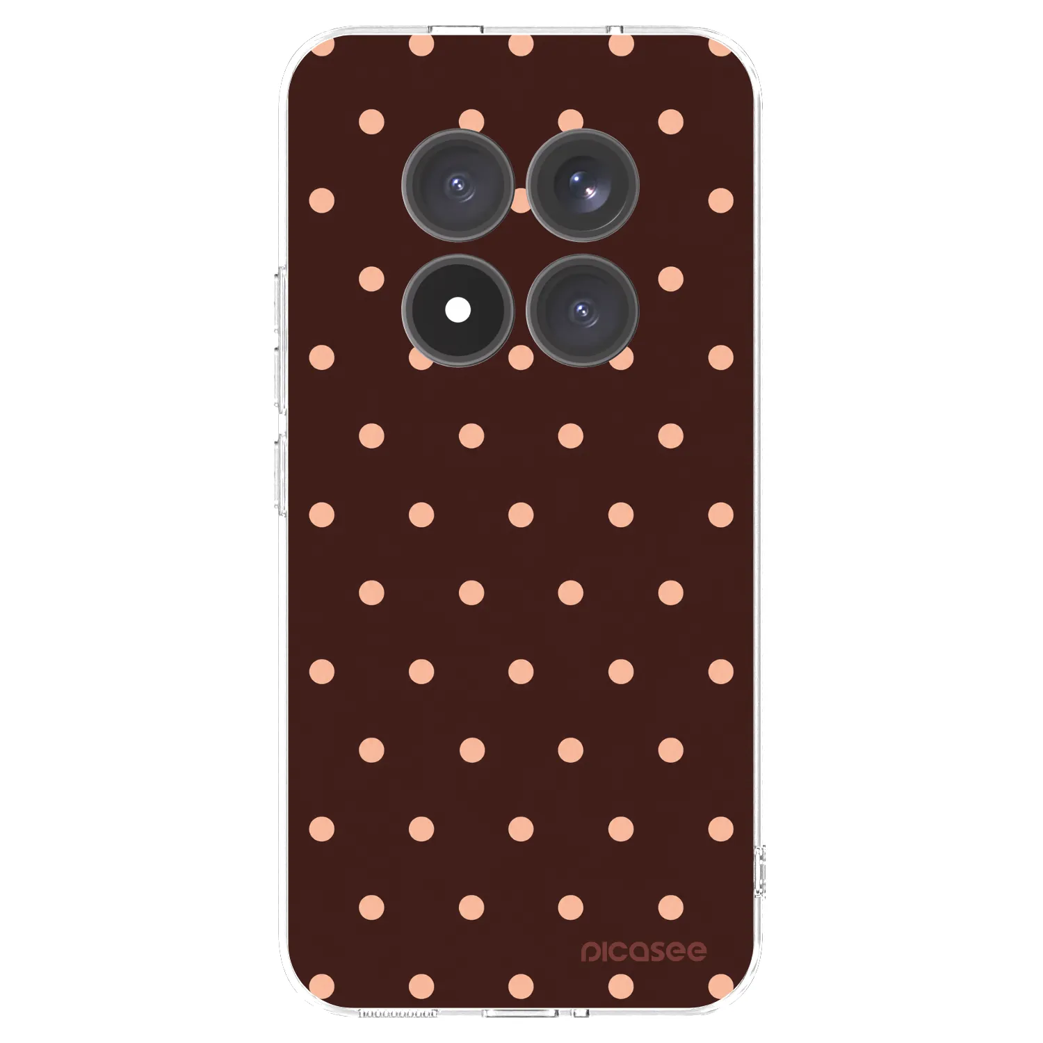 Picasee silikonový průhledný obal pro Xiaomi Redmi Note 15 Pro+ - Peach Dots & Chocolate
