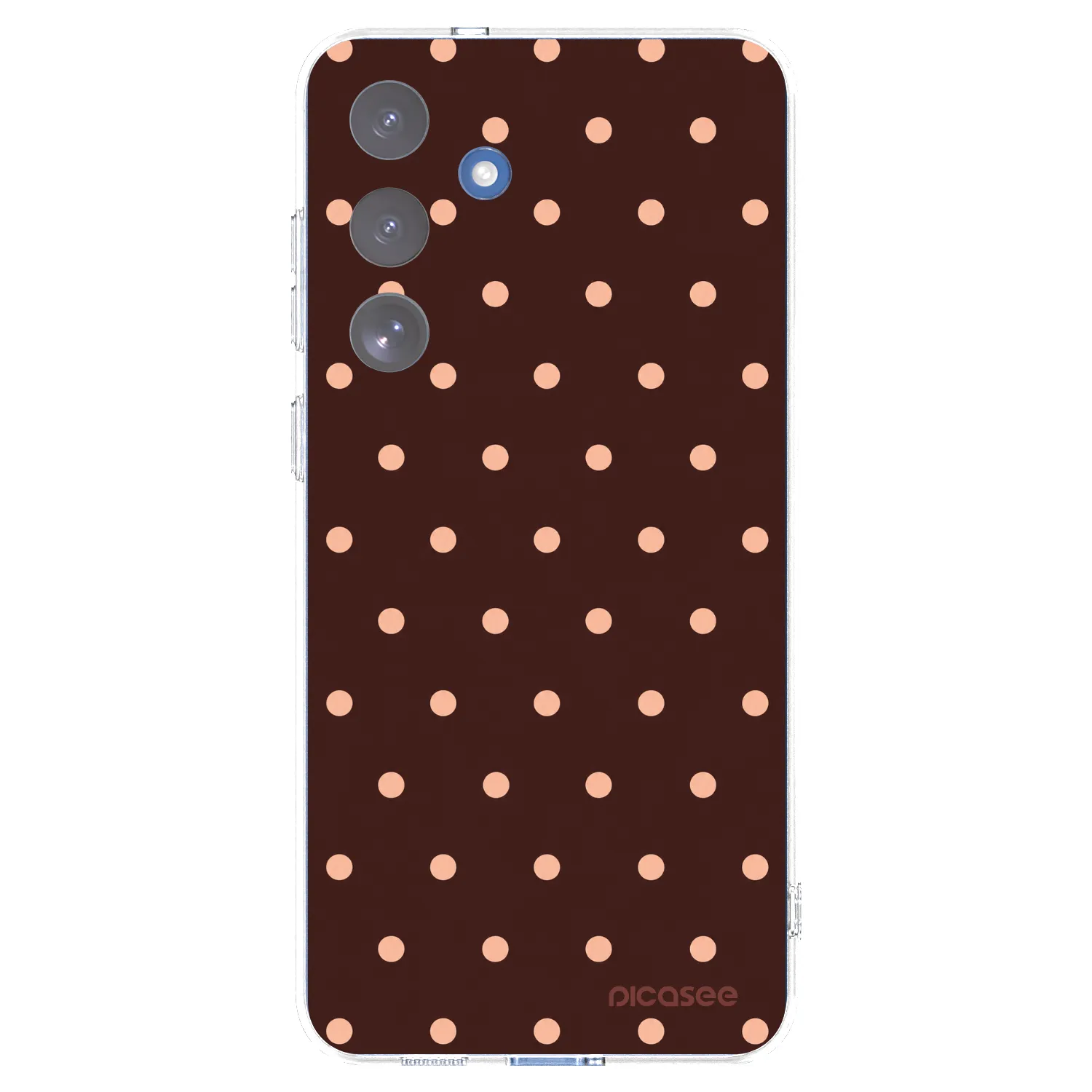 Picasee silikonový průhledný obal pro Samsung Galaxy S25 FE 5G - Peach Dots & Chocolate