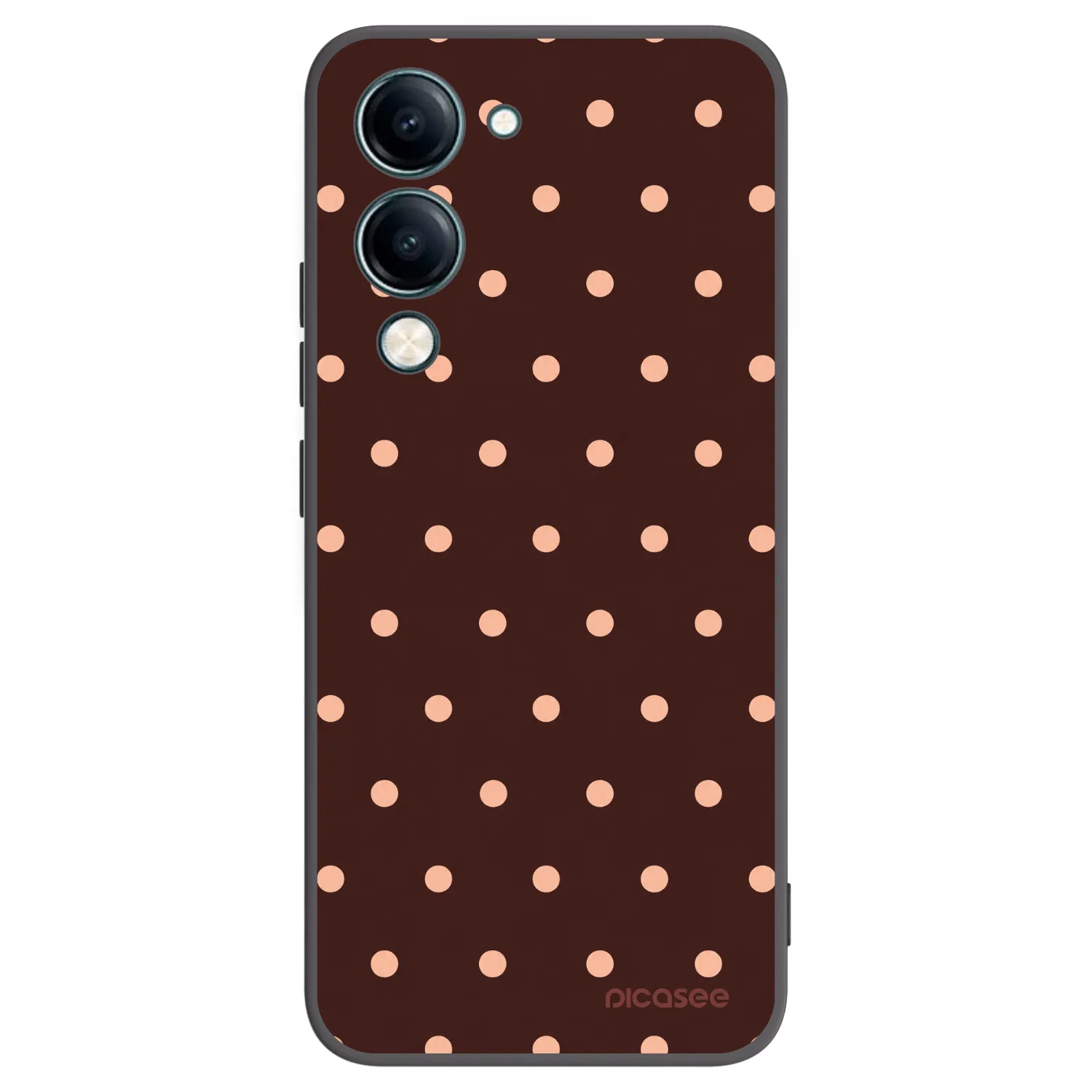Picasee silikonový černý obal pro Vivo Y29s 5G - Peach Dots & Chocolate