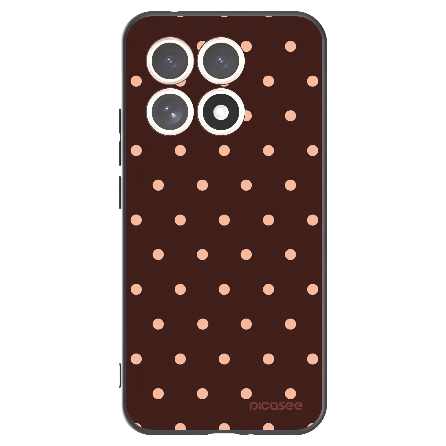 Picasee silikonový černý obal pro Xiaomi 15T - Peach Dots & Chocolate