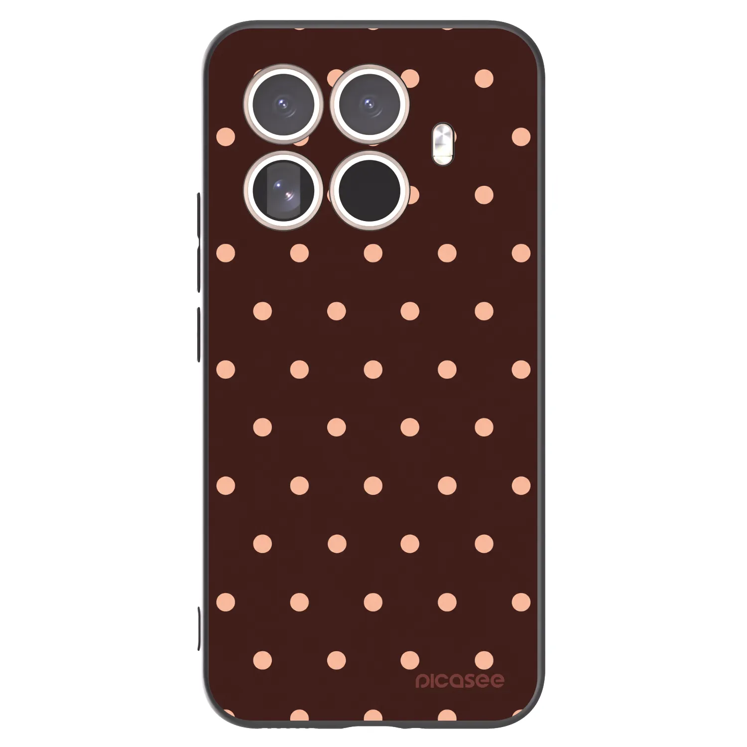 Picasee silikonový černý obal pro Xiaomi 15T Pro - Peach Dots & Chocolate