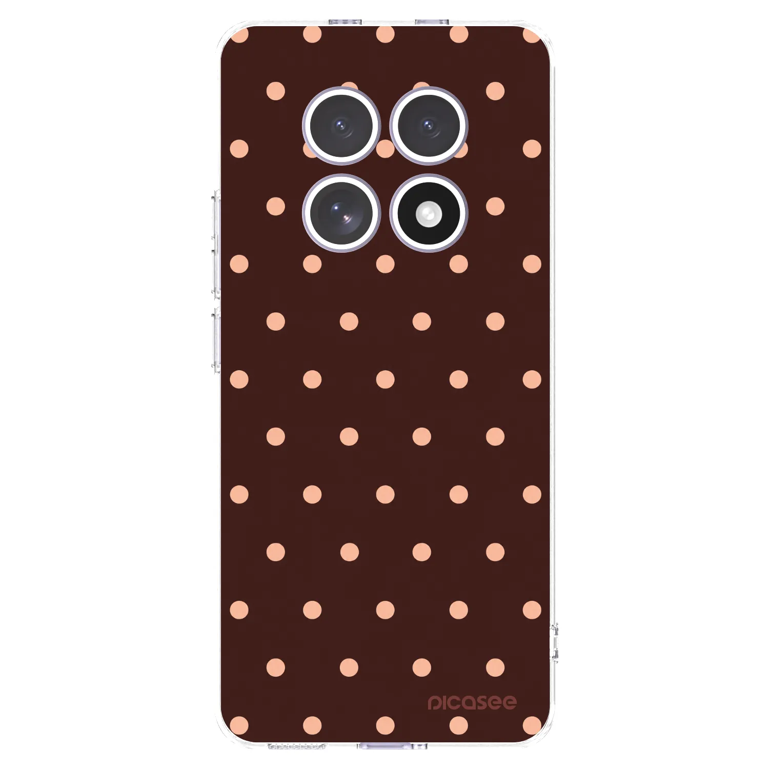 Picasee silikonový průhledný obal pro Xiaomi Redmi Note 15 4G - Peach Dots & Chocolate