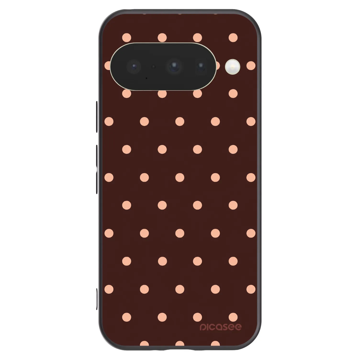 Picasee silikonový černý obal pro Google Pixel 10 - Peach Dots & Chocolate