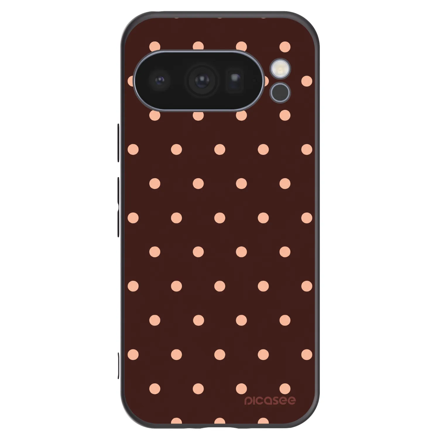 Picasee silikonový černý obal pro Google Pixel 10 Pro - Peach Dots & Chocolate