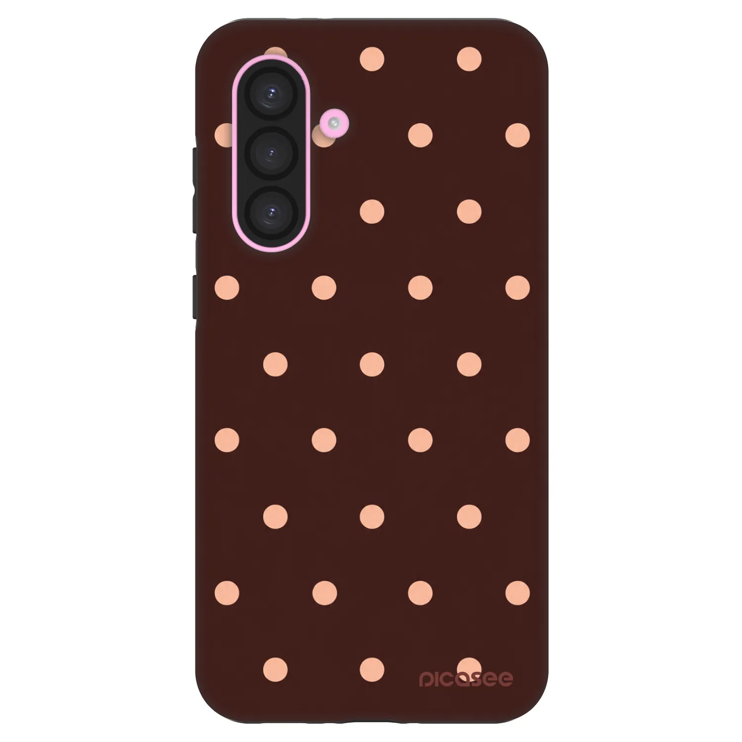 Picasee Fashion Case pro Samsung Galaxy A56 5G A566B - Peach Dots & Chocolate