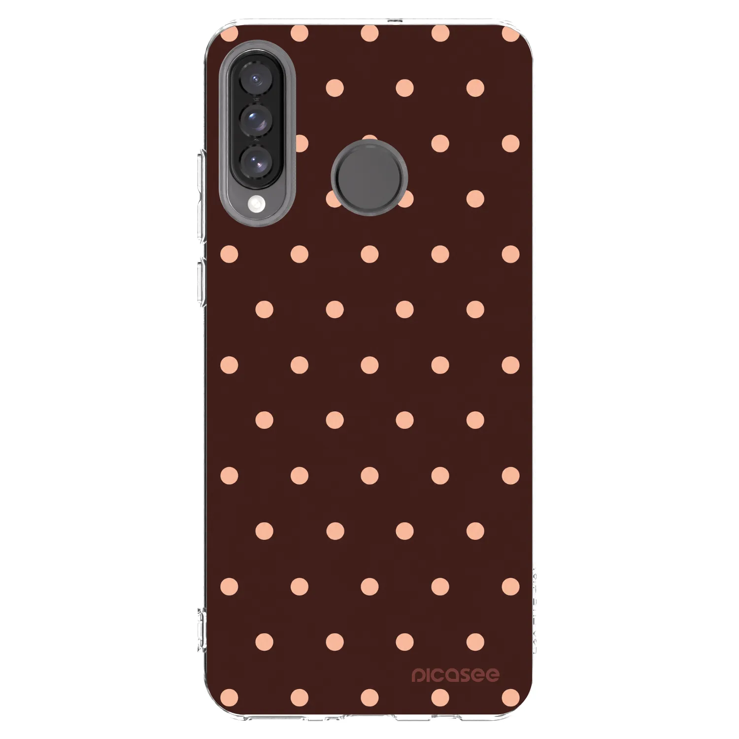 Picasee silikonový průhledný obal pro Huawei P30 Lite - Peach Dots & Chocolate