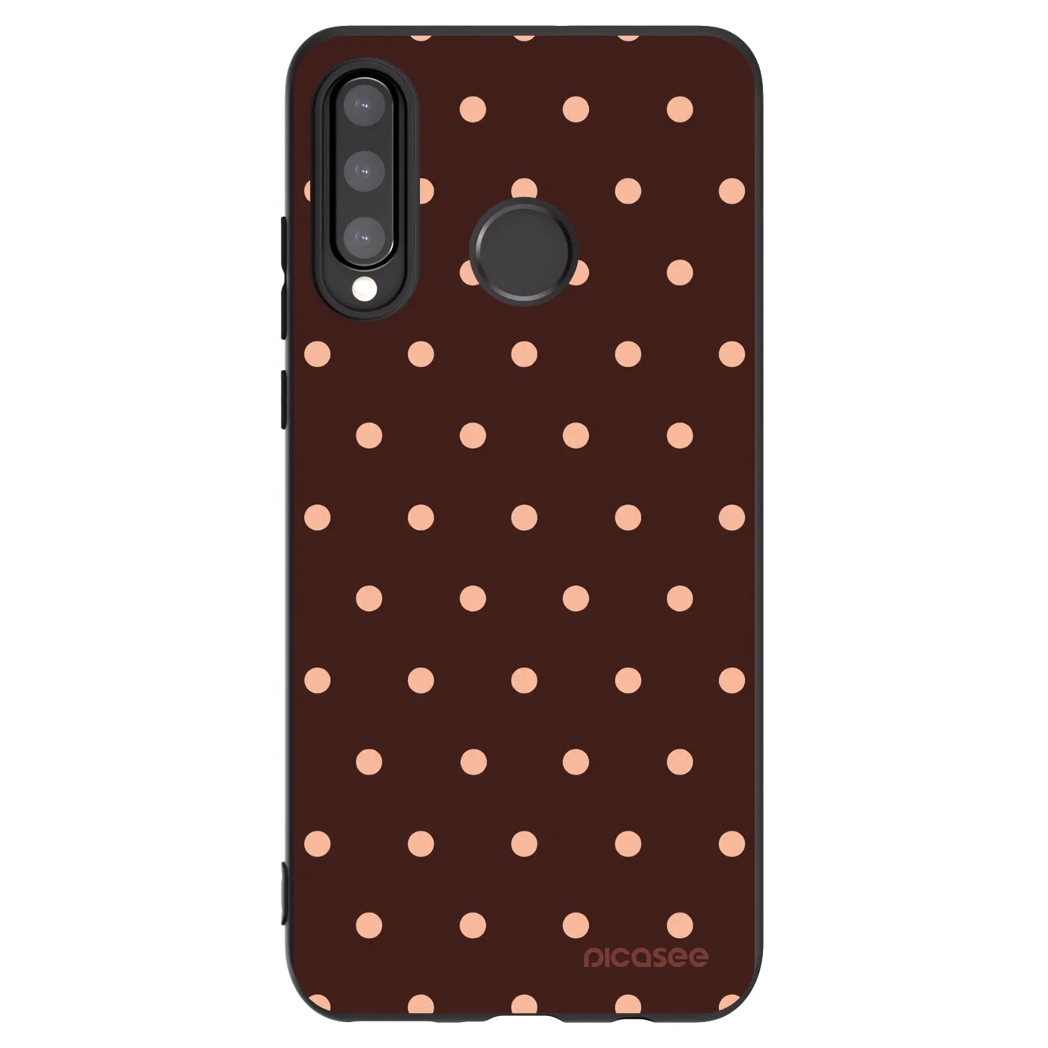 Picasee silikonový černý obal pro Huawei P30 Lite - Peach Dots & Chocolate