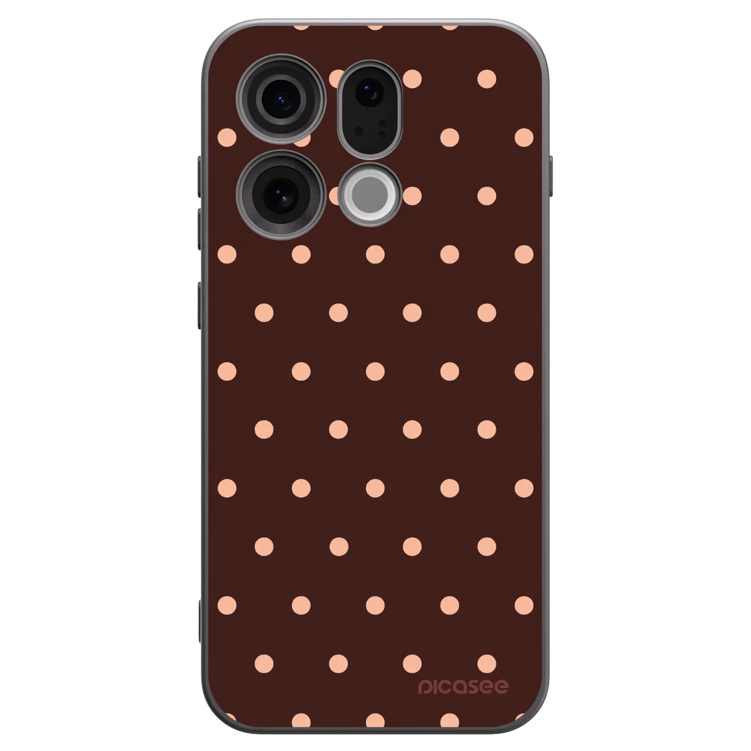 Picasee silikonový černý obal pro OPPO Find X9 - Peach Dots & Chocolate