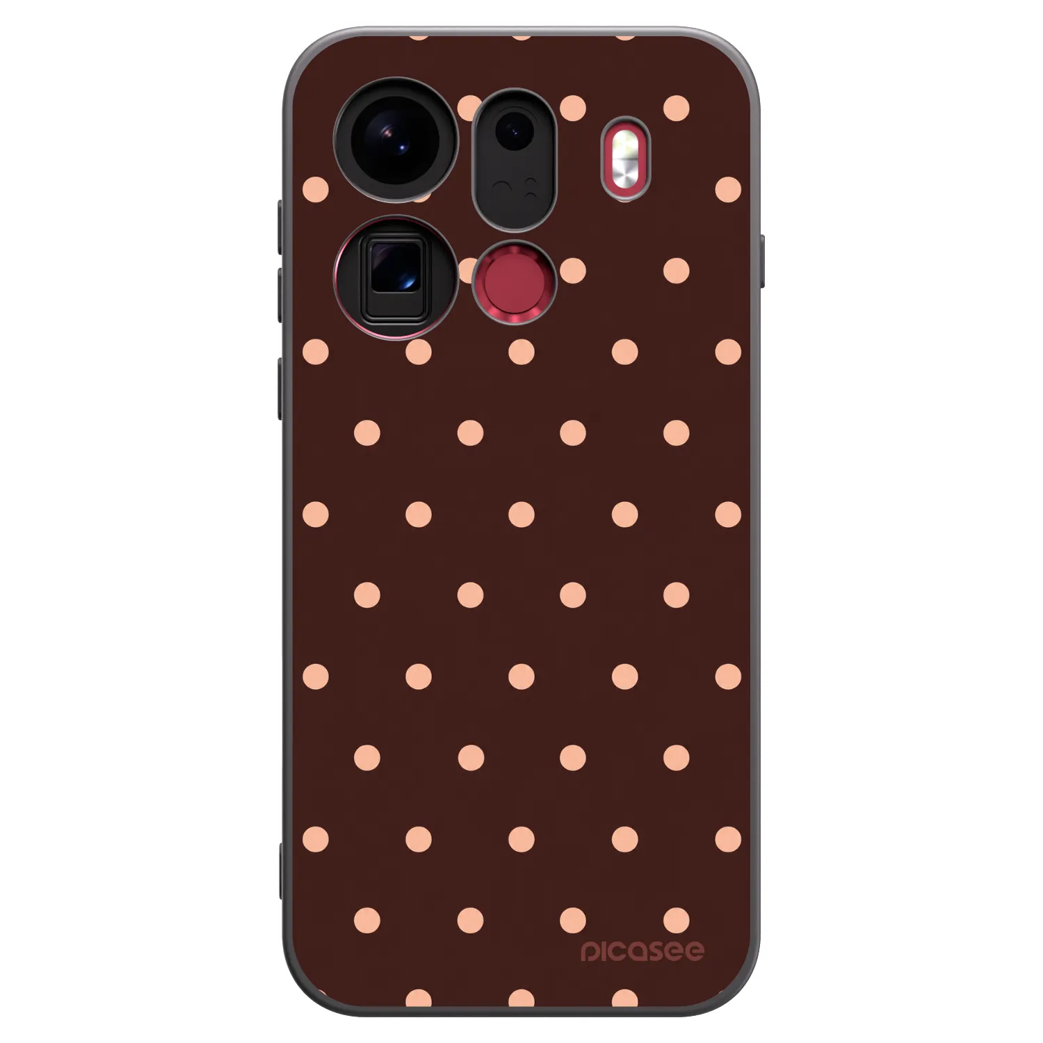Picasee silikonový černý obal pro OPPO Find X9 Pro - Peach Dots & Chocolate