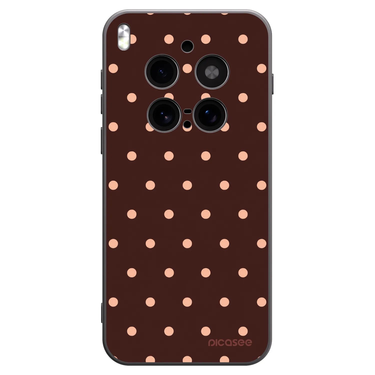 Picasee silikonový černý obal pro Vivo X300 Pro - Peach Dots & Chocolate