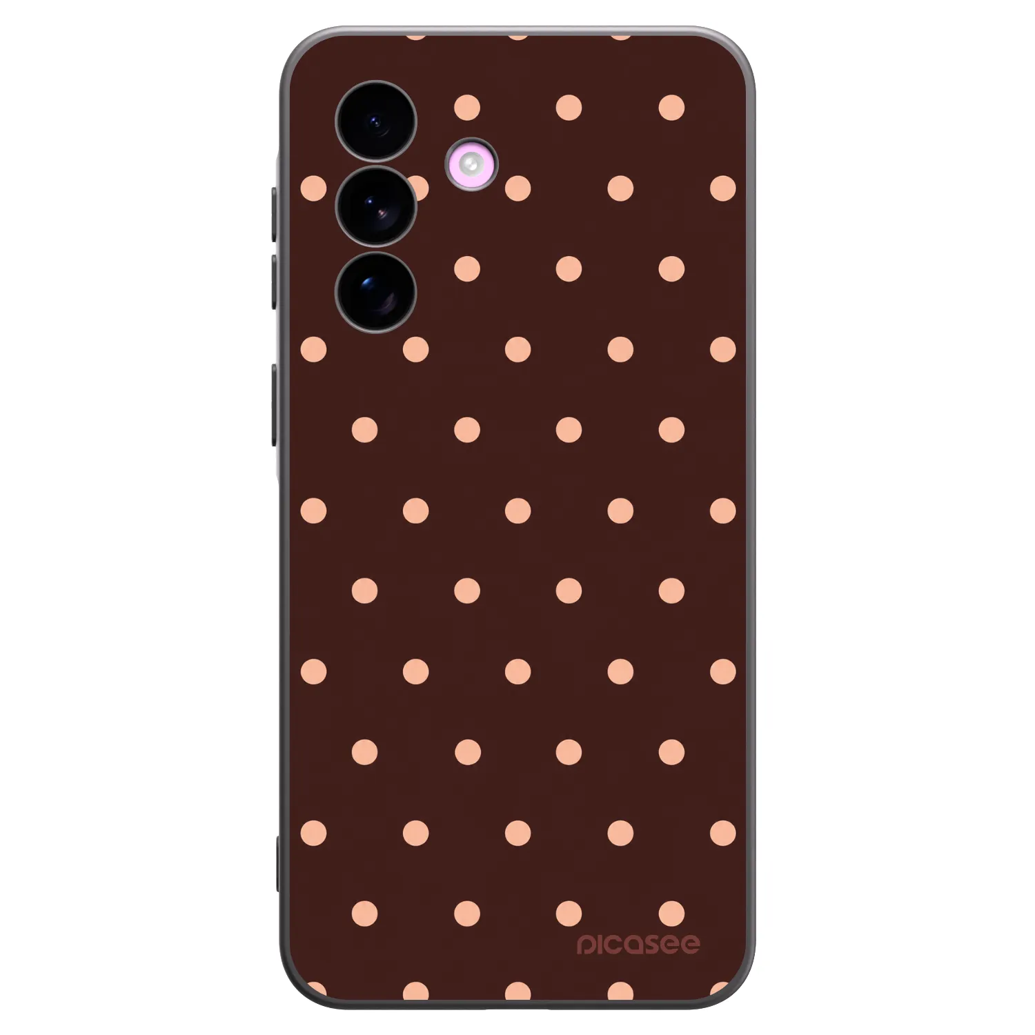 Picasee silikonový černý obal pro Samsung Galaxy A57 5G - Peach Dots & Chocolate