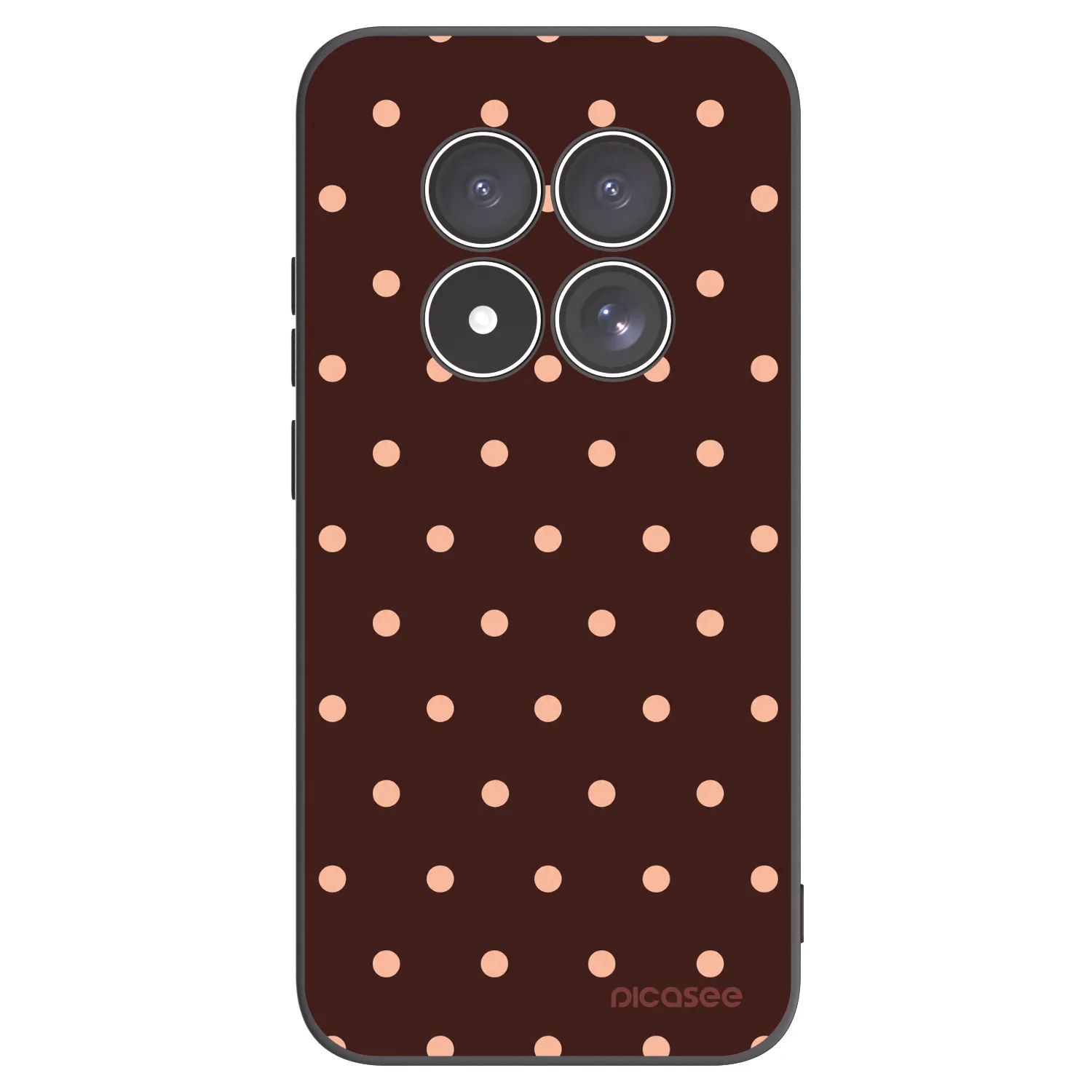 Picasee silikonový černý obal pro Xiaomi Redmi Note 15 Pro 5G - Peach Dots & Chocolate