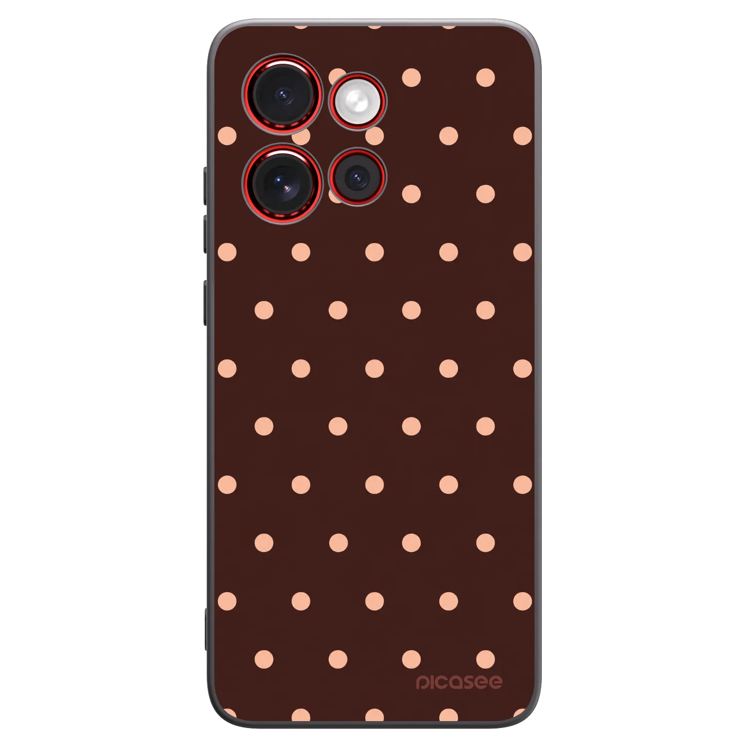 Picasee silikonový černý obal pro Motorola Edge 60 Neo 5G - Peach Dots & Chocolate