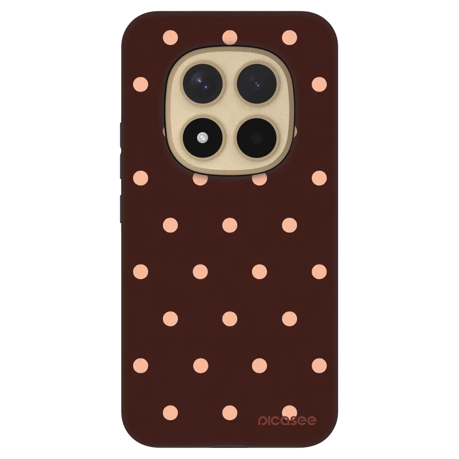 Picasee Fashion Case pro Xiaomi Redmi Note 15 Pro+ - Peach Dots & Chocolate