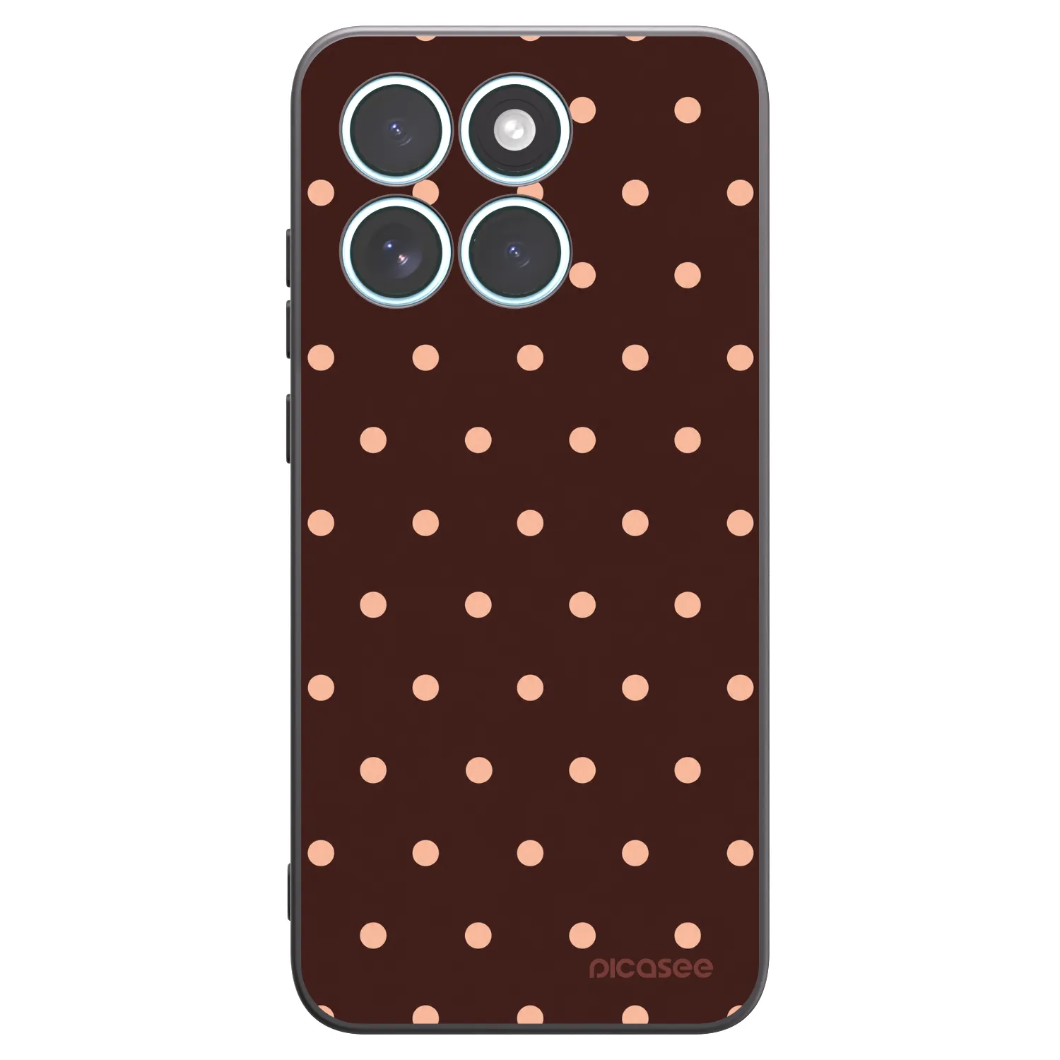 Picasee silikonový černý obal pro Motorola Edge 70 Fusion - Peach Dots & Chocolate