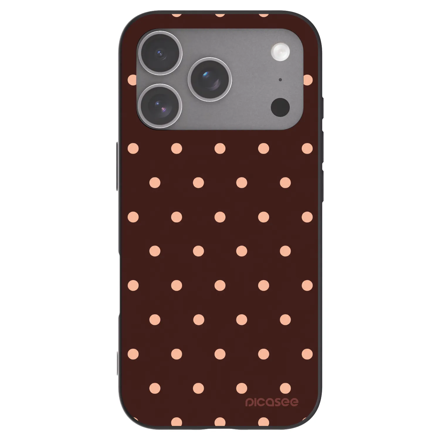 Picasee silikonový černý obal pro Apple iPhone 18 Pro - Peach Dots & Chocolate
