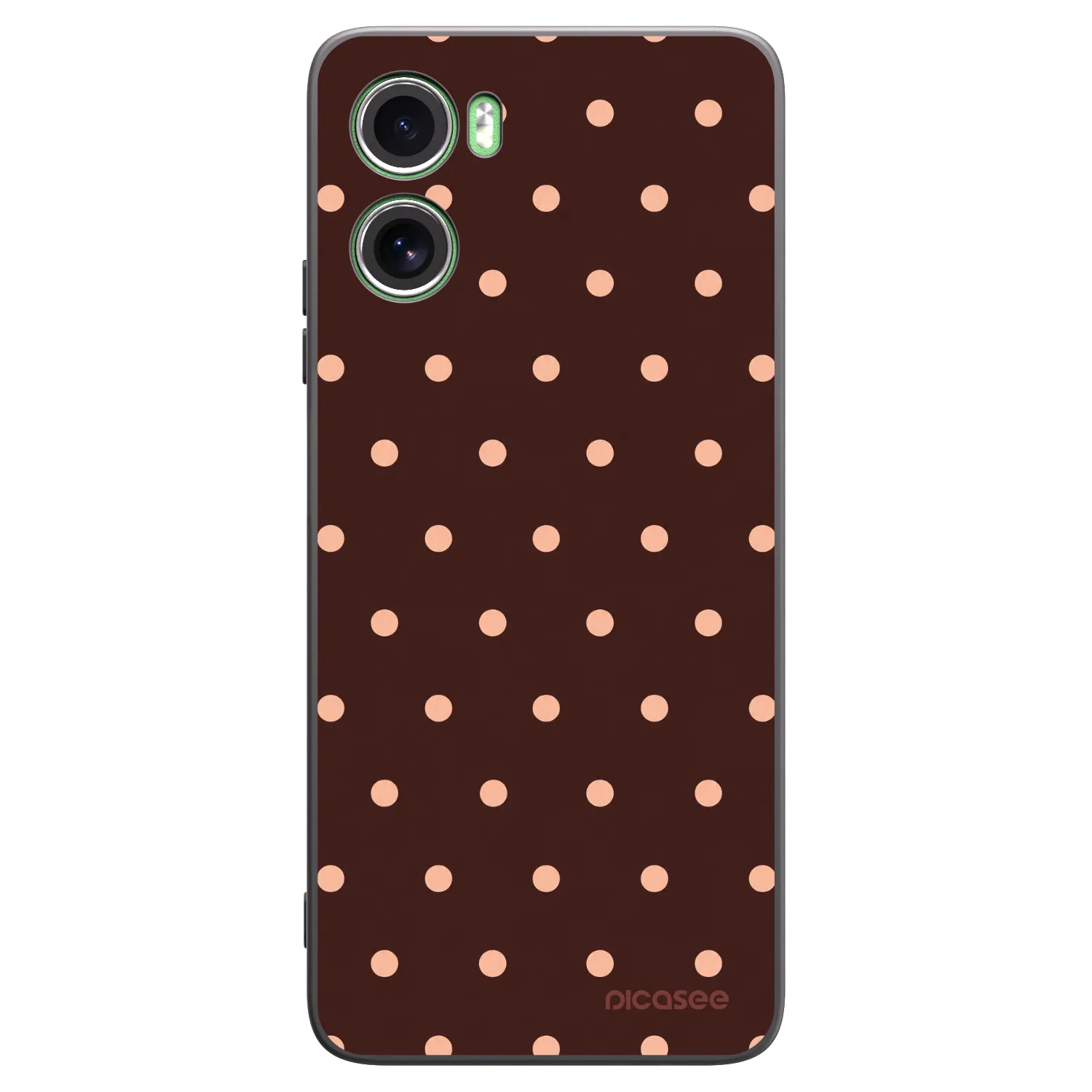 Picasee silikonový černý obal pro Motorola Moto G06 - Peach Dots & Chocolate
