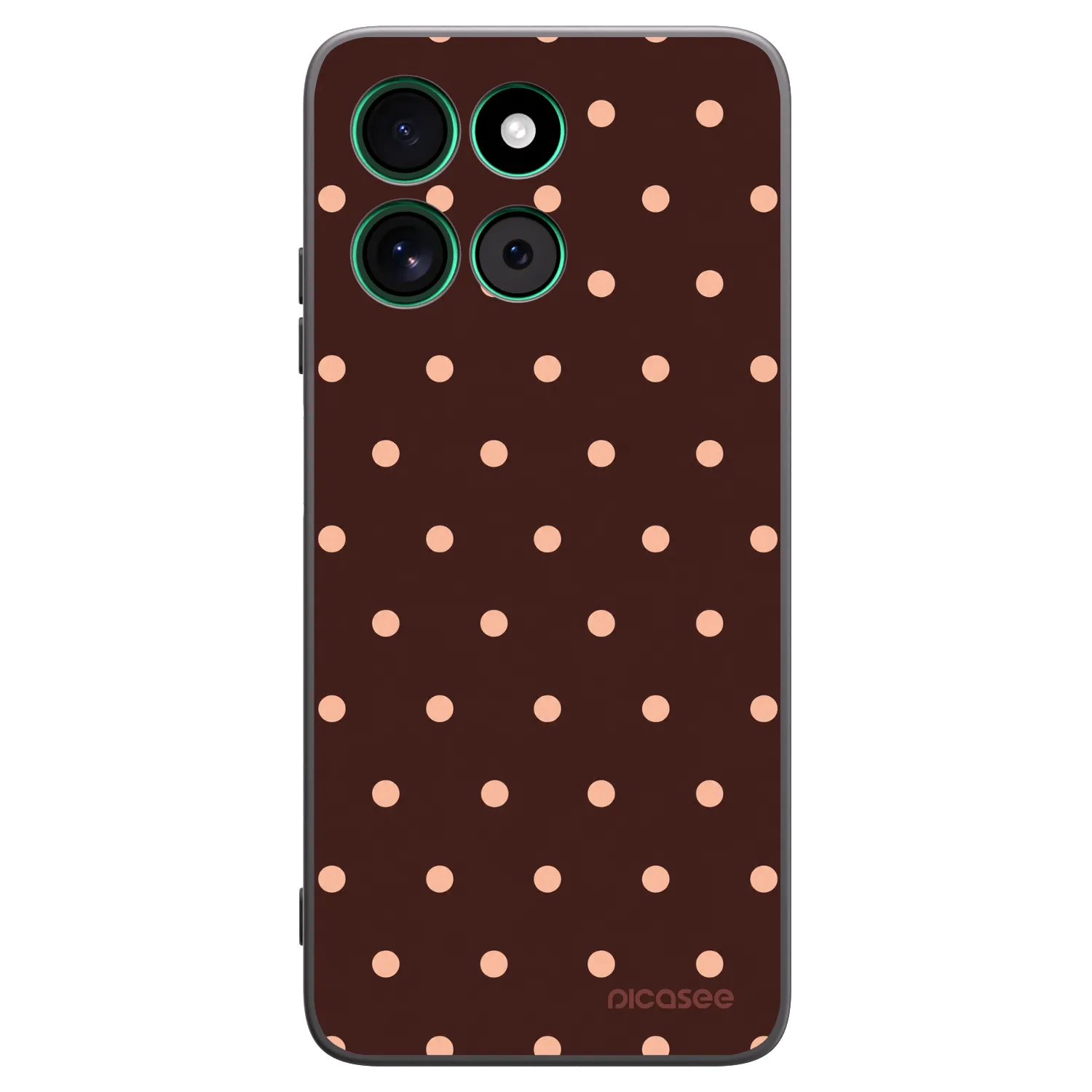 Picasee silikonový černý obal pro Motorola Moto G57 Power - Peach Dots & Chocolate