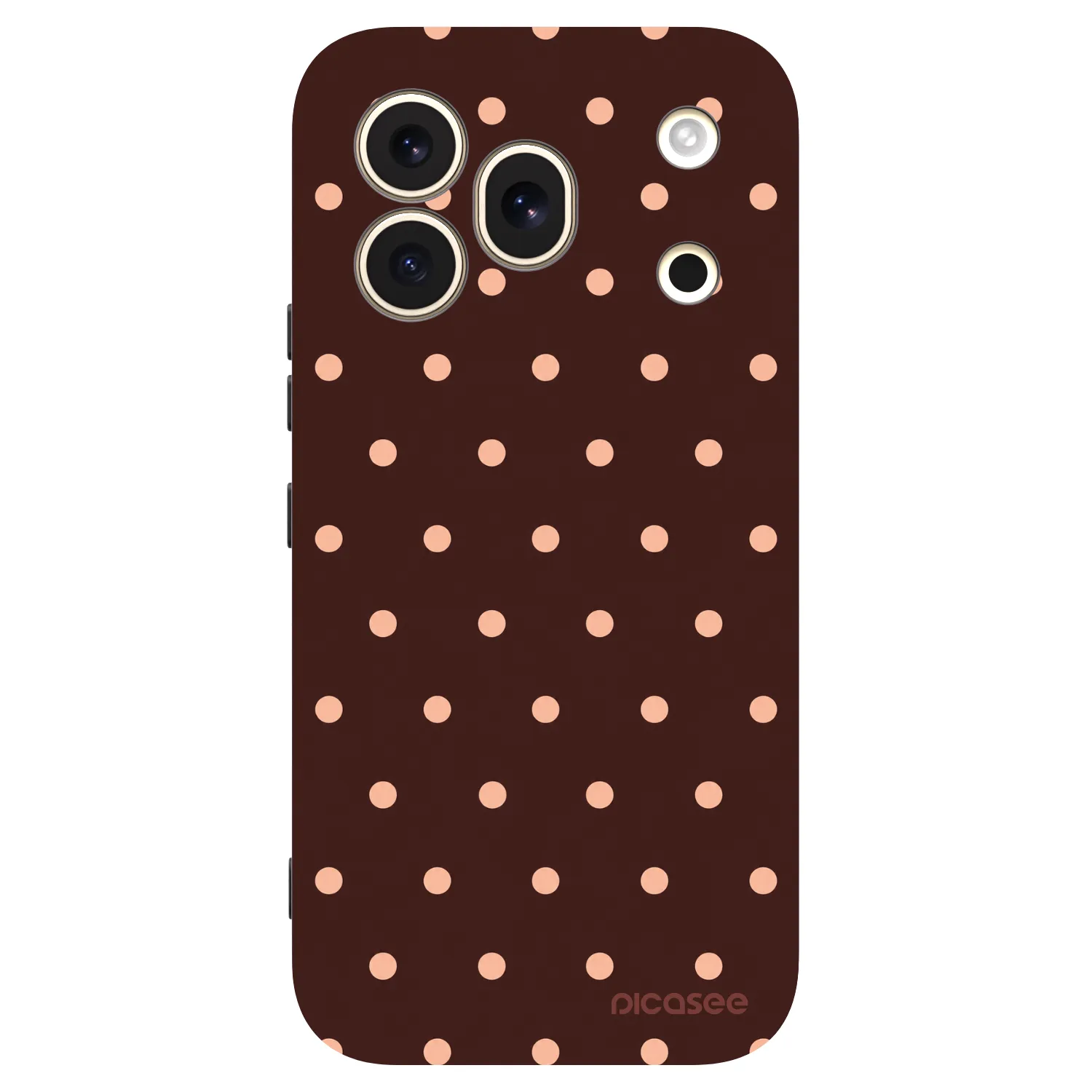 Picasee silikonový černý obal pro Honor 600 Pro - Peach Dots & Chocolate