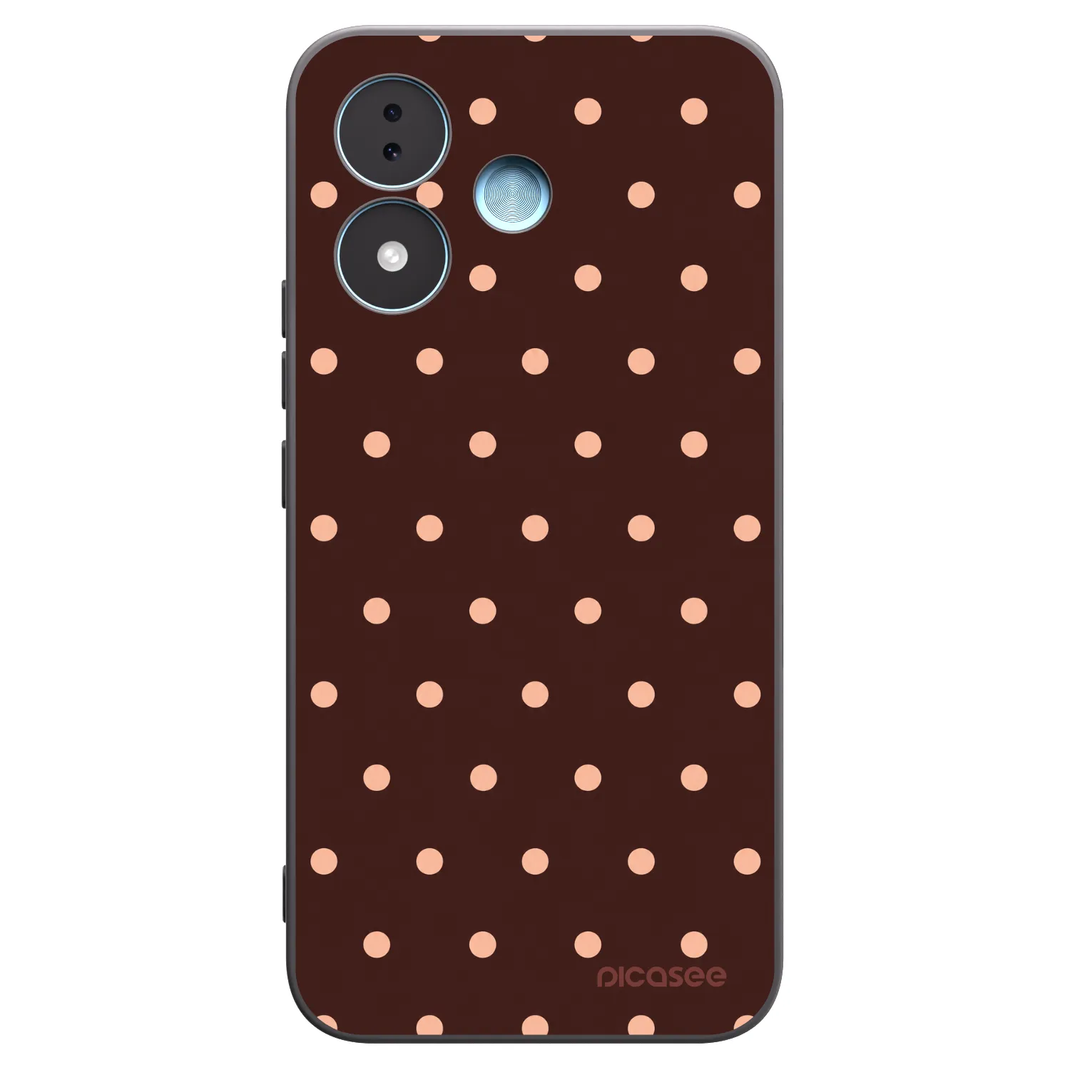 Picasee silikonový černý obal pro Xiaomi Redmi Note 17 5G - Peach Dots & Chocolate