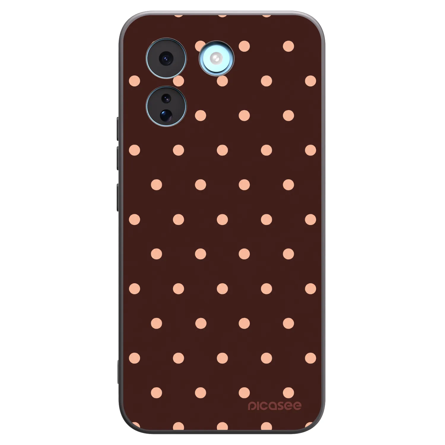 Picasee silikonový černý obal pro Xiaomi Redmi Note 17 Pro MAX 5G - Peach Dots & Chocolate