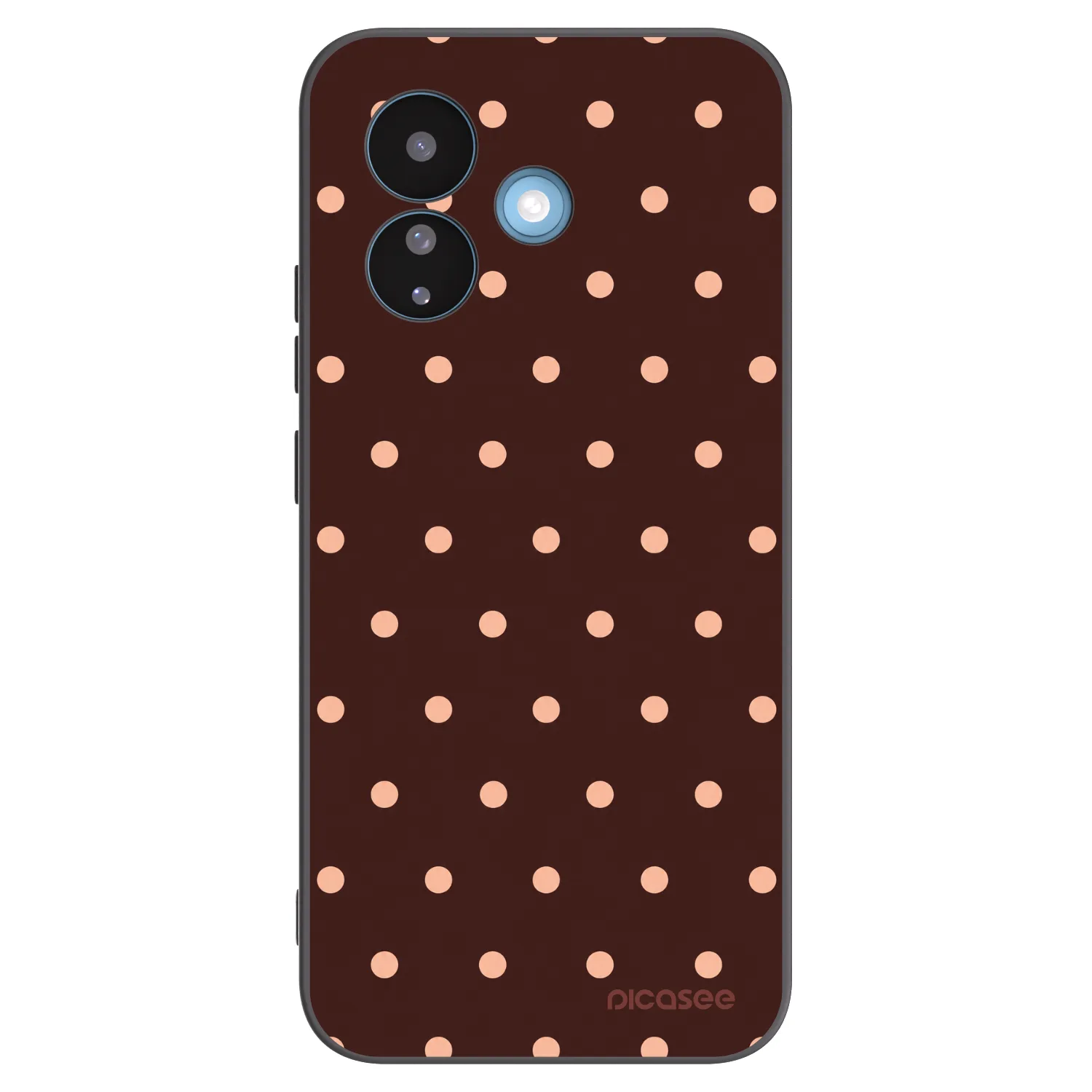 Picasee silikonový černý obal pro Xiaomi Redmi Note 17 Pro 5G - Peach Dots & Chocolate