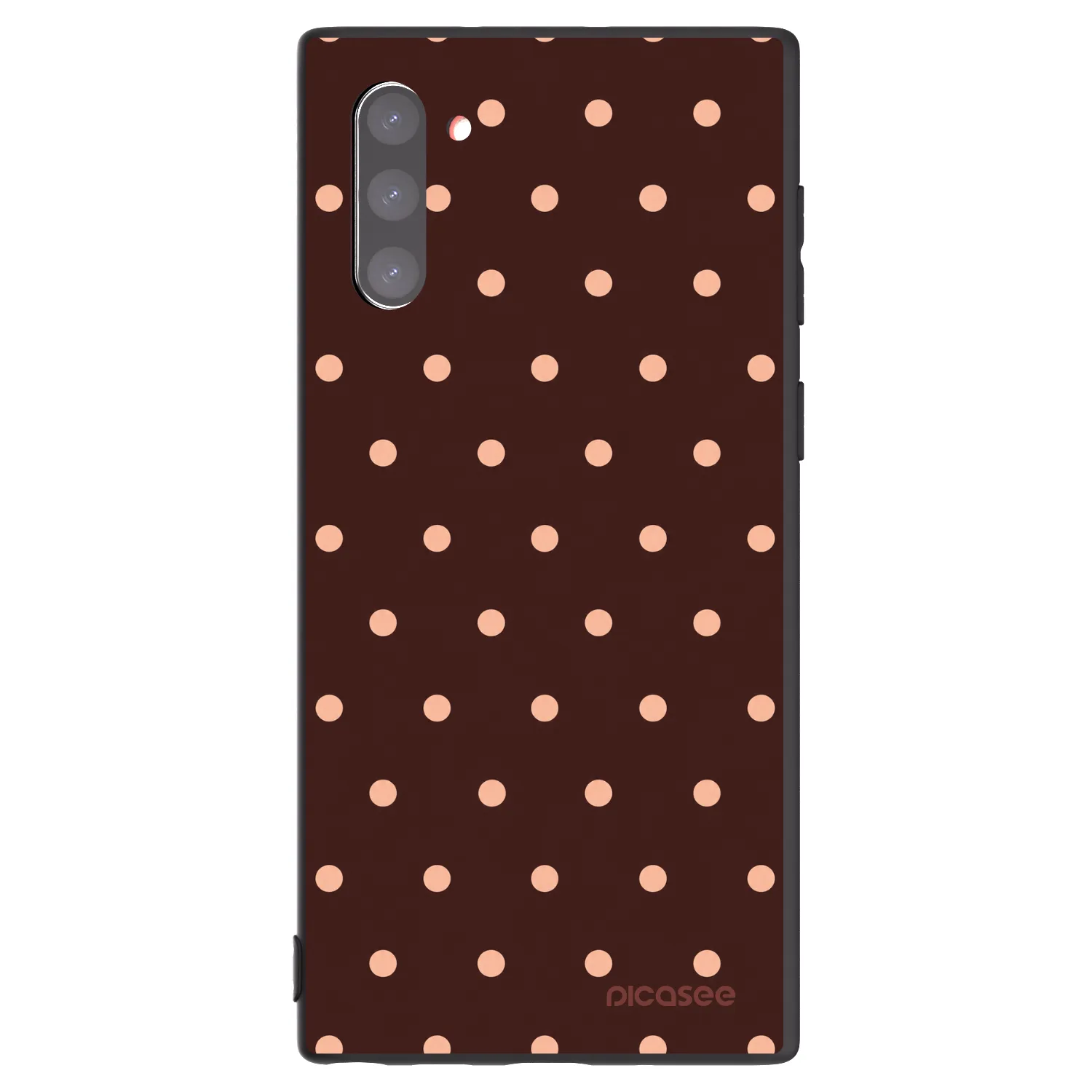 Picasee silikonový černý obal pro Samsung Galaxy Note 10 N970F - Peach Dots & Chocolate