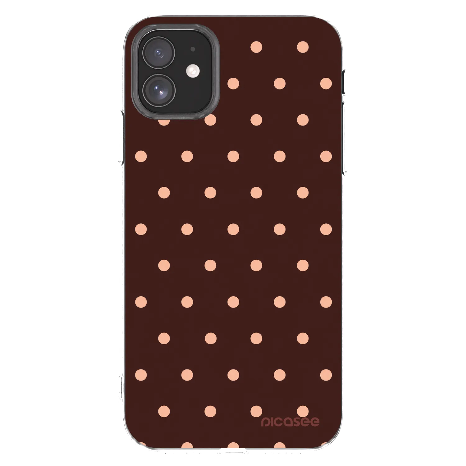 Picasee silikonový průhledný obal pro Apple iPhone 11 - Peach Dots & Chocolate