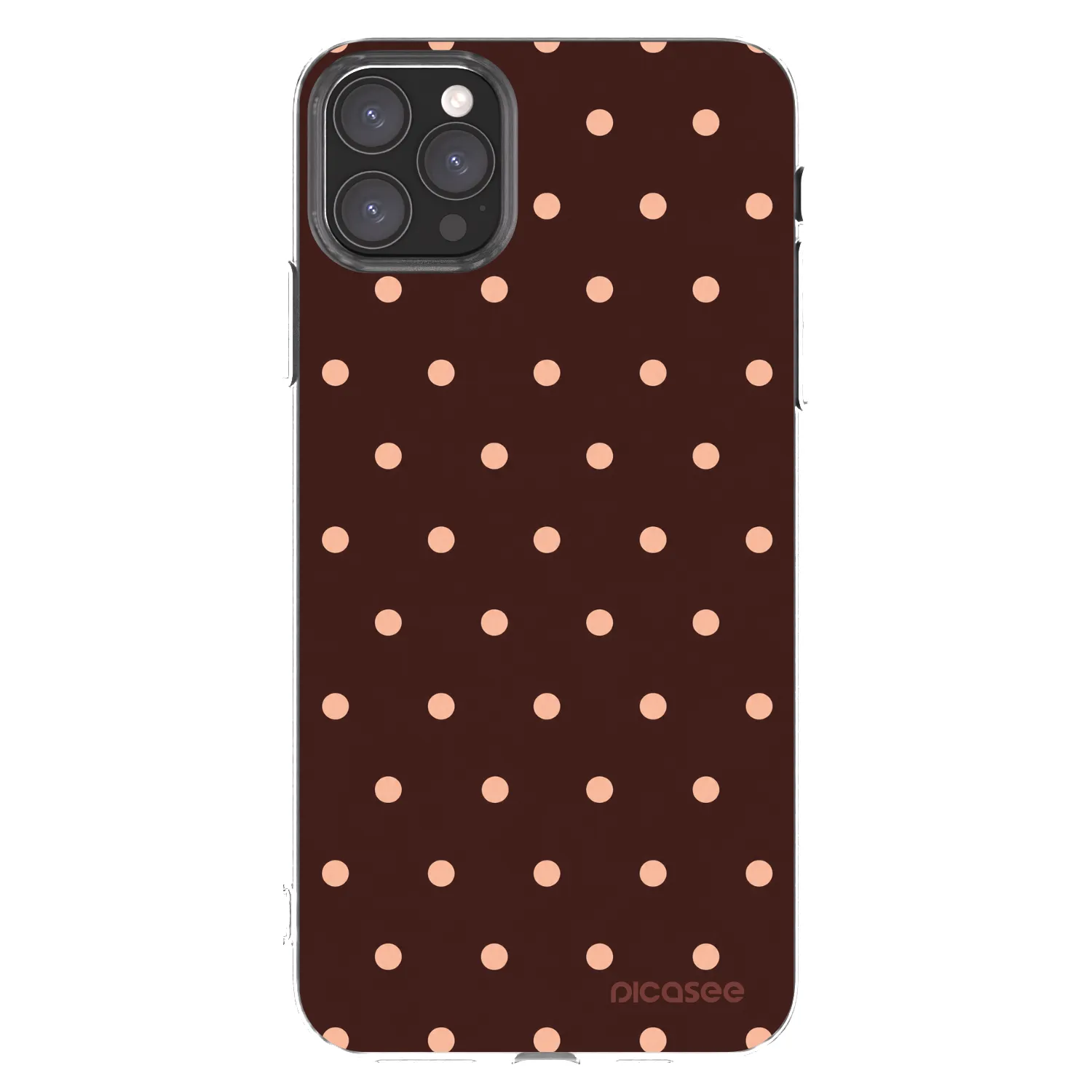 Picasee silikonový průhledný obal pro Apple iPhone 11 Pro Max - Peach Dots & Chocolate