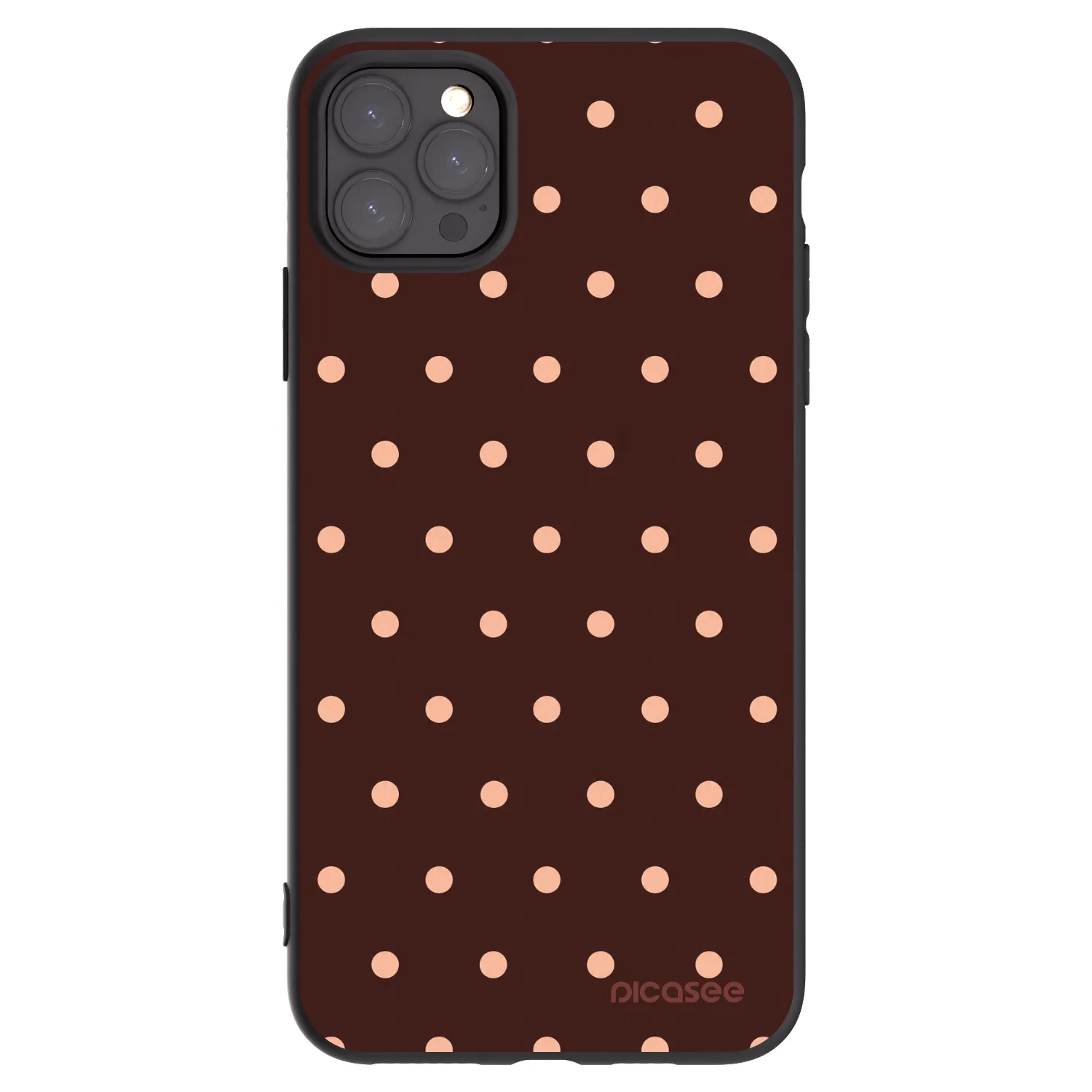 Picasee silikonový černý obal pro Apple iPhone 11 Pro Max - Peach Dots & Chocolate