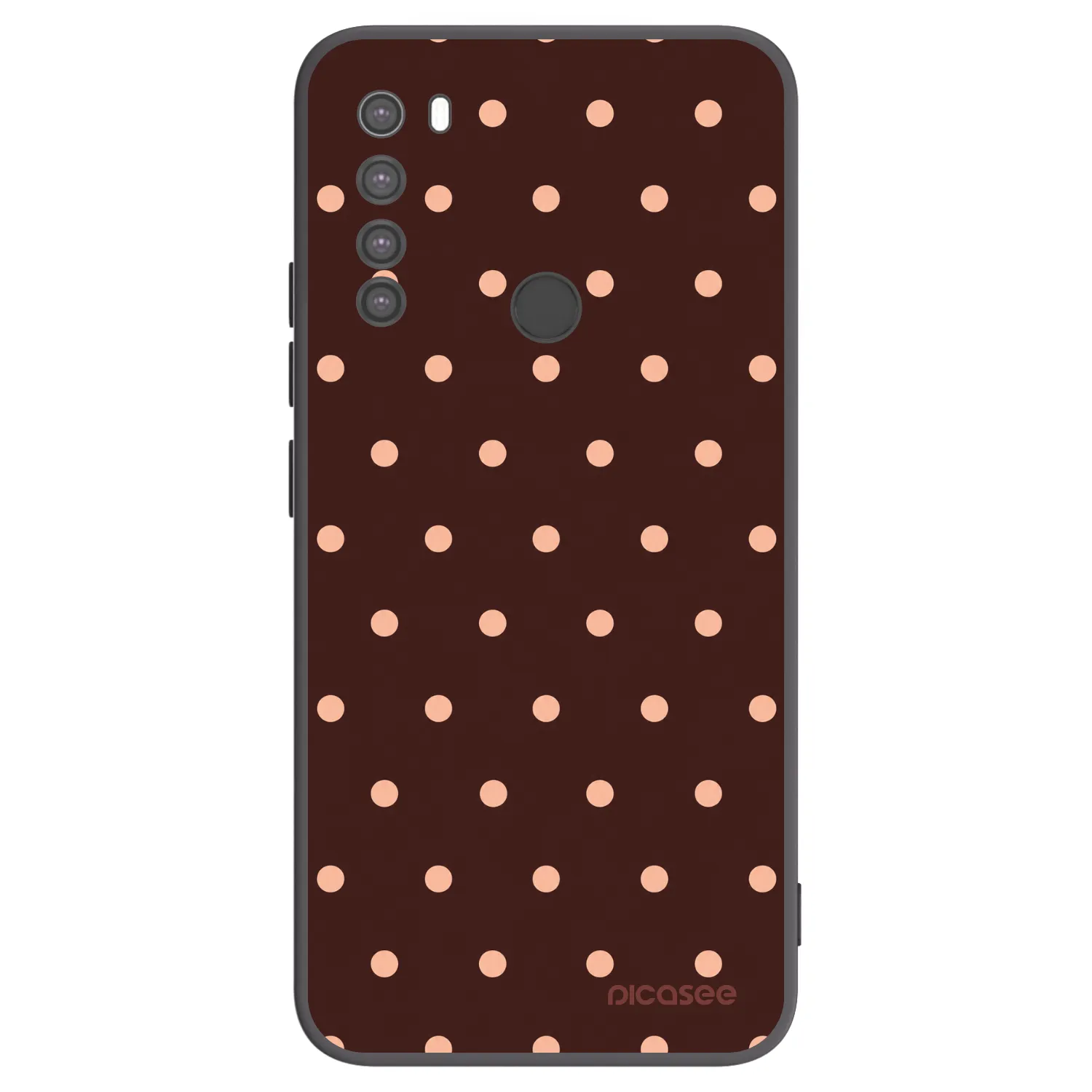 Picasee silikonový černý obal pro Xiaomi Redmi Note 8 - Peach Dots & Chocolate