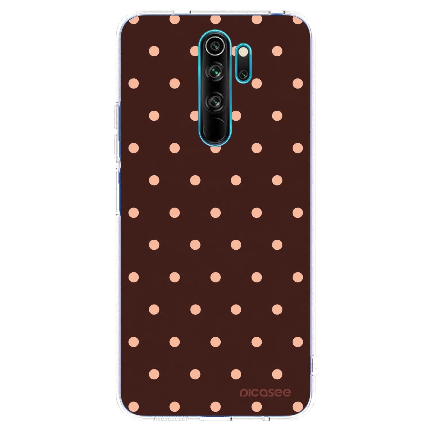 Picasee silikonový průhledný obal pro Xiaomi Redmi Note 8 Pro - Peach Dots & Chocolate