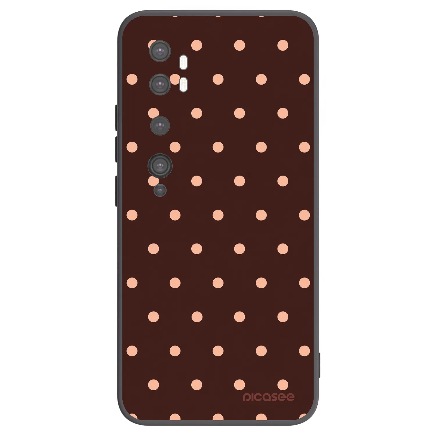 Picasee silikonový černý obal pro Xiaomi Mi Note 10 (Pro) - Peach Dots & Chocolate