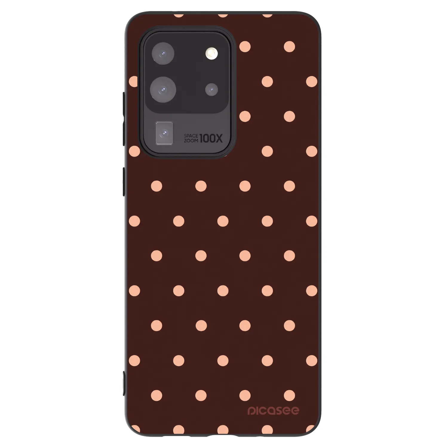 Picasee silikonový černý obal pro Samsung Galaxy S20 Ultra 5G G988F - Peach Dots & Chocolate