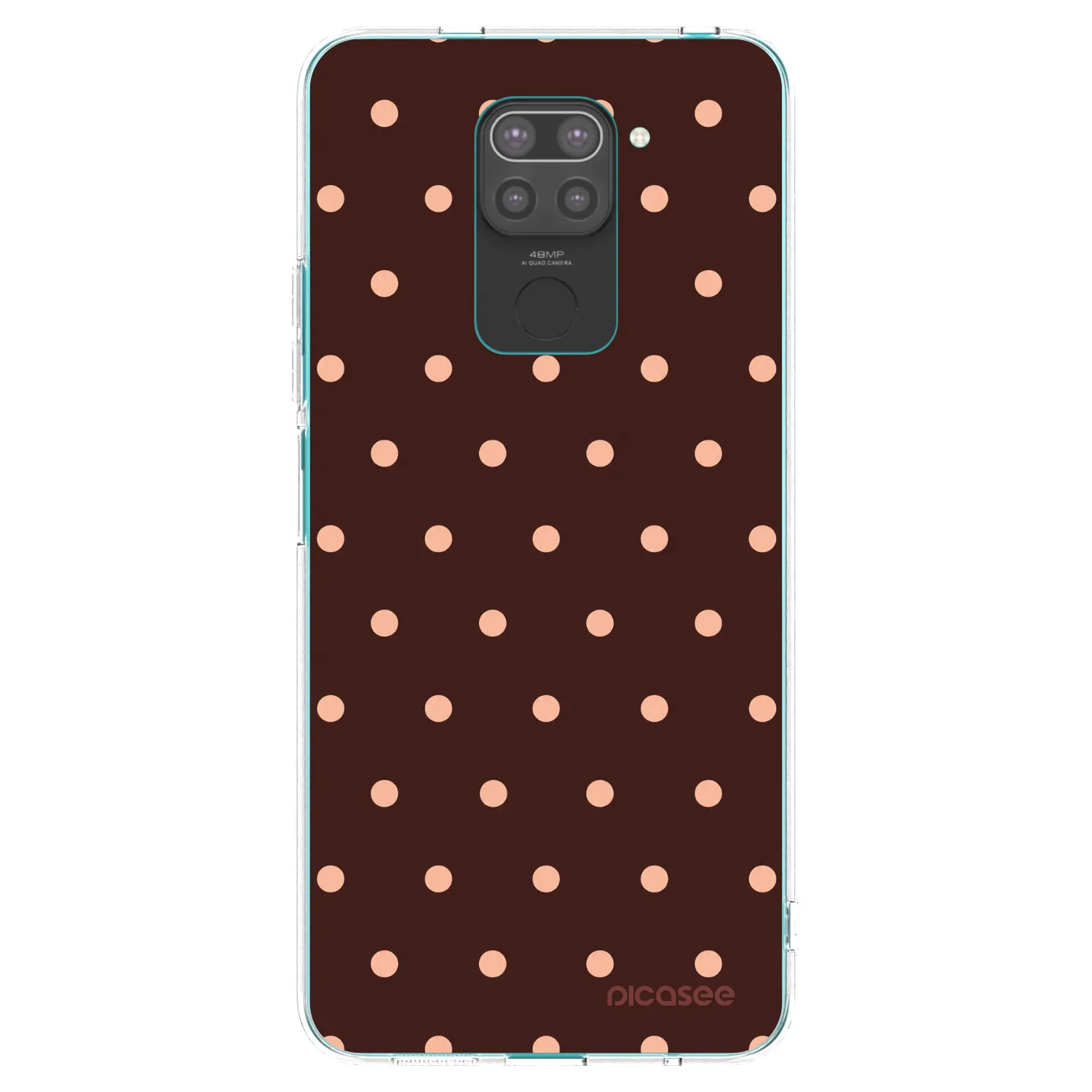 Picasee silikonový černý obal pro Xiaomi Redmi Note 9 - Peach Dots & Chocolate